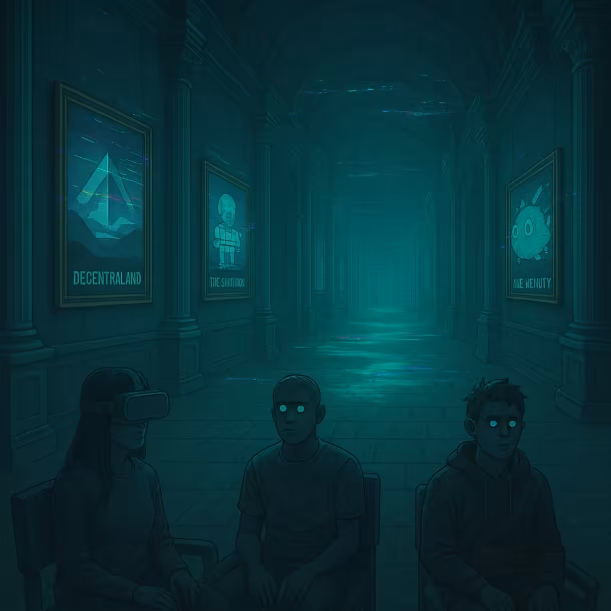 The Metaverse Museum in Mist and Neon Light