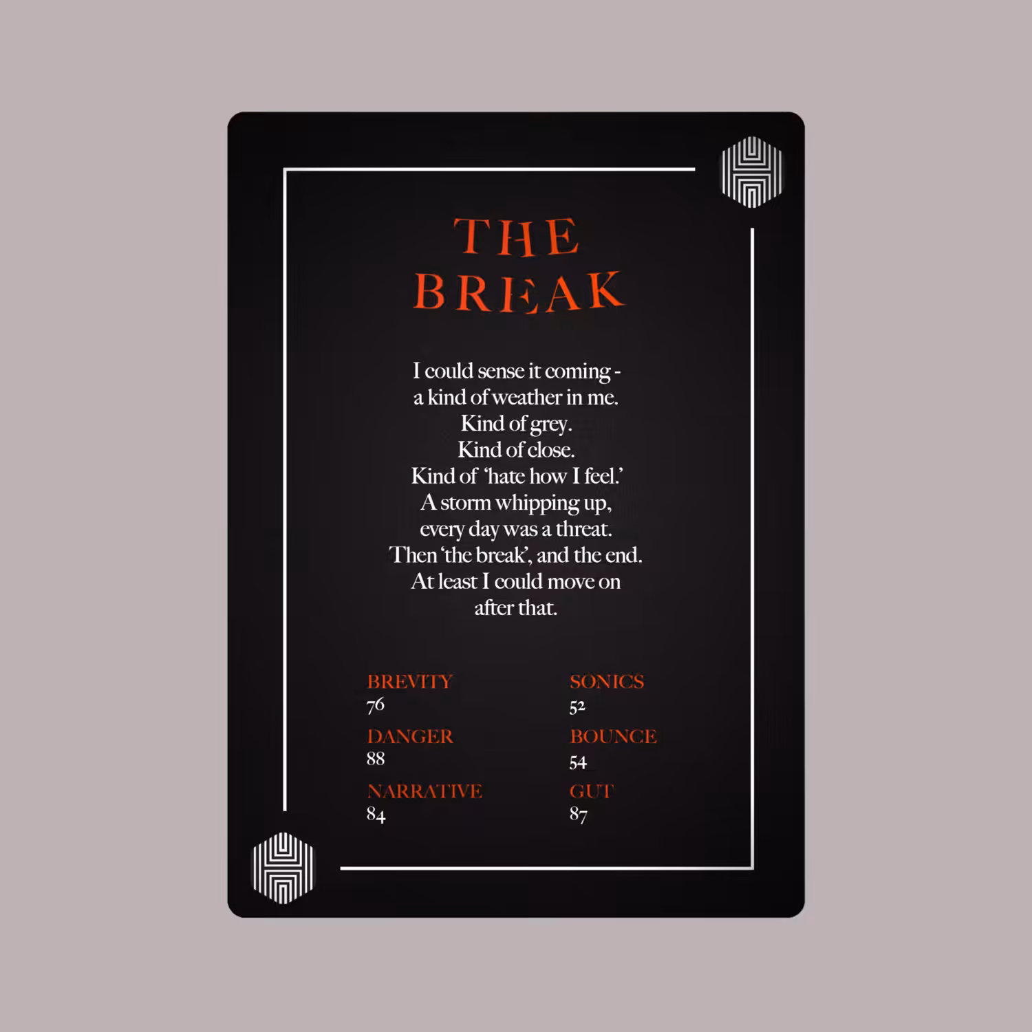 POETRY CARDS VOL 1 | META/VERSE: 026 - THE BREAK