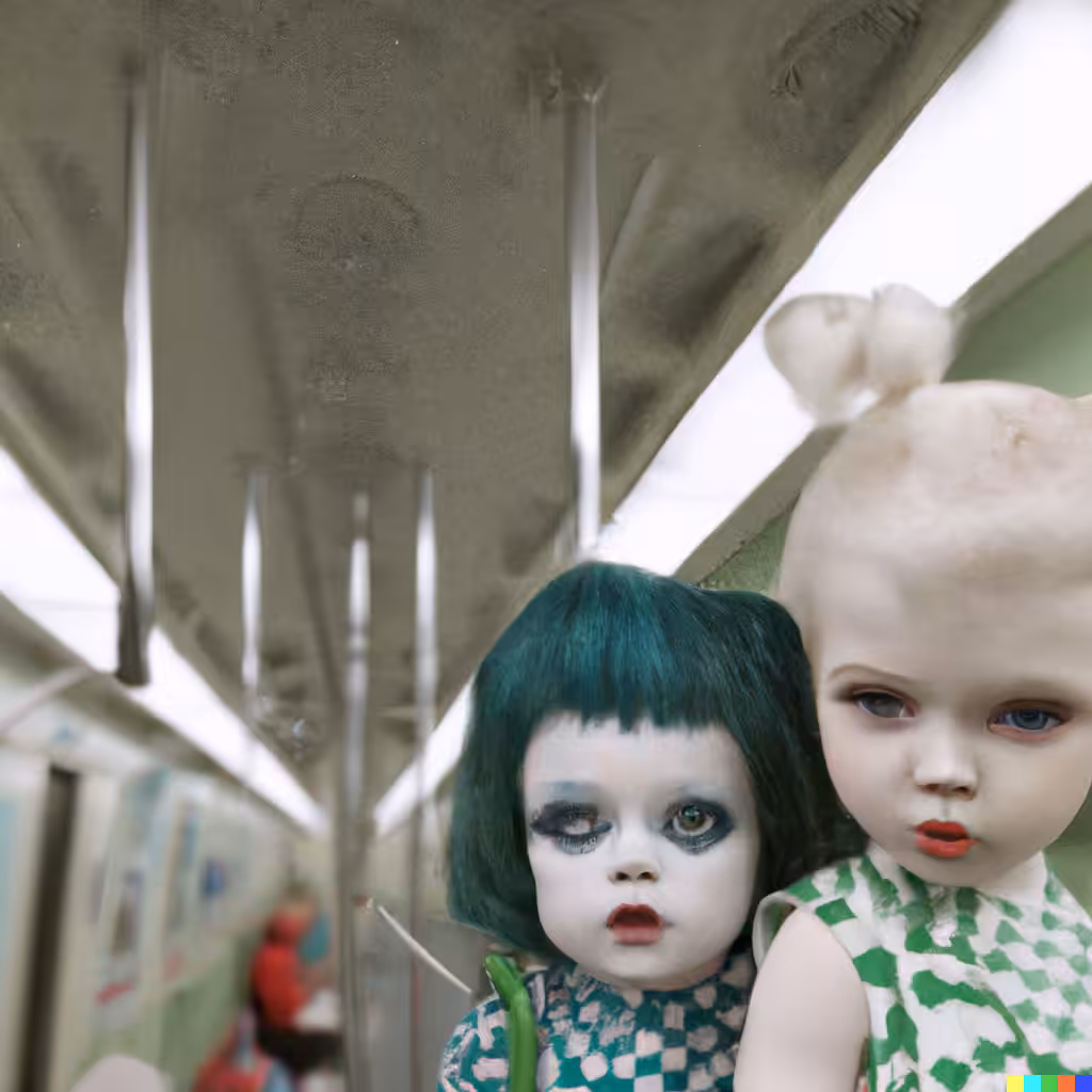 animatronic dolls on the subway