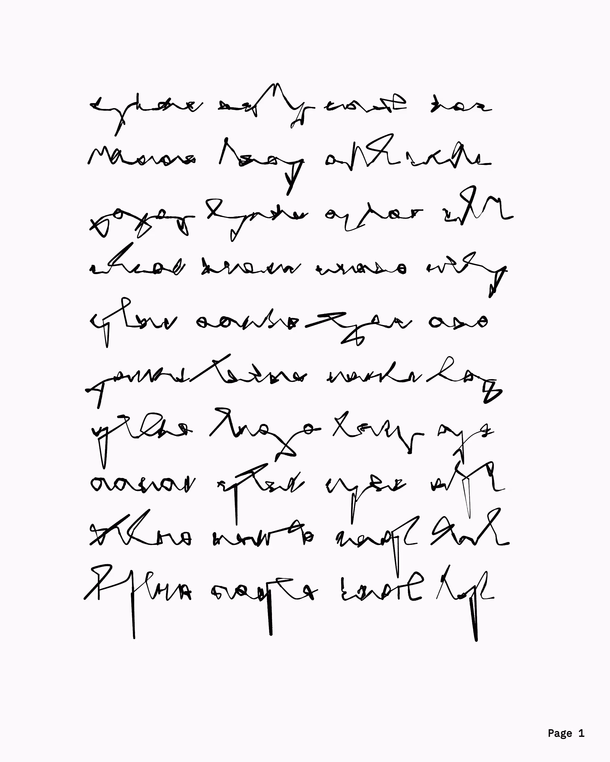 Generative Manuscript Page 1 "In the Beginning"