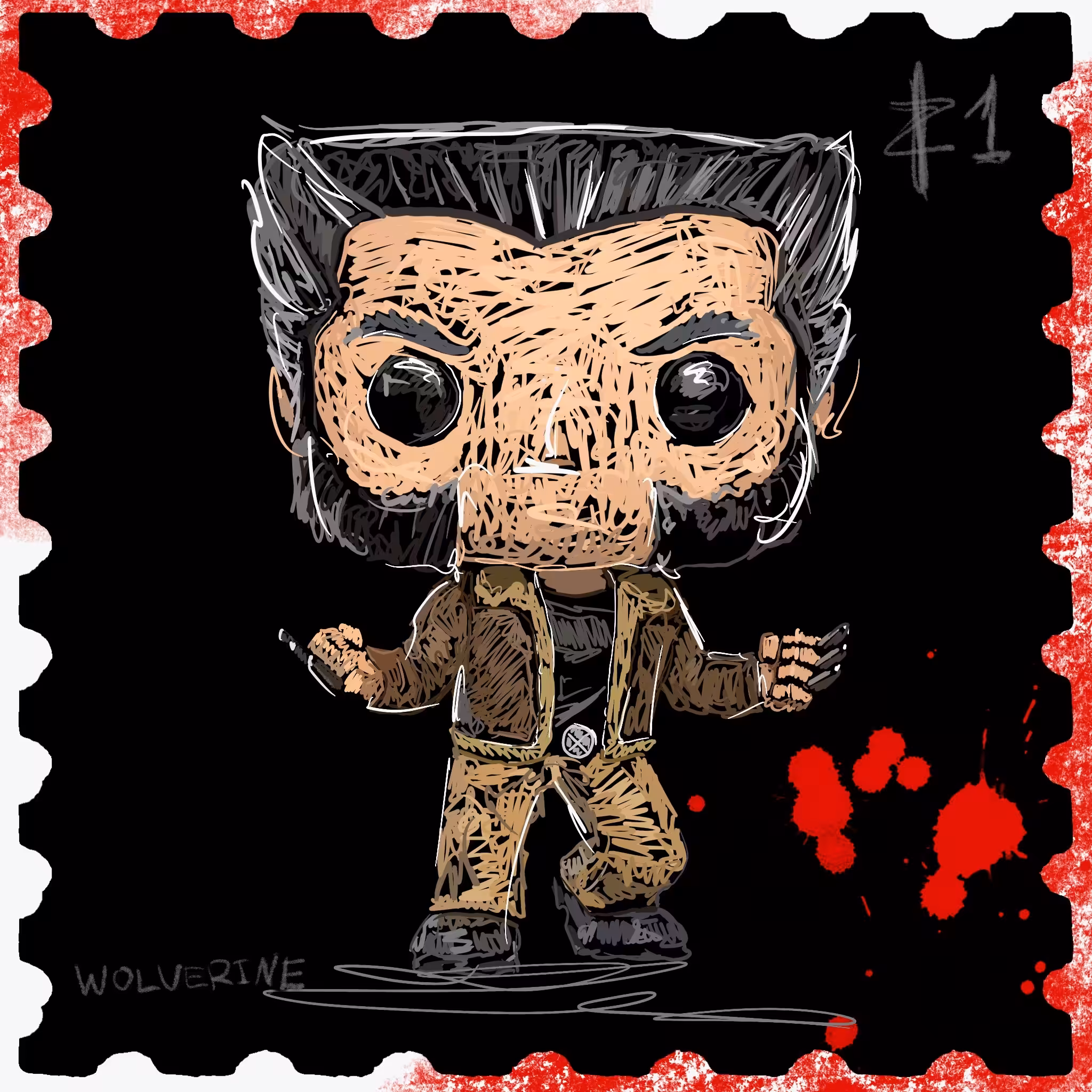 Scribblestamp - Wolverine 