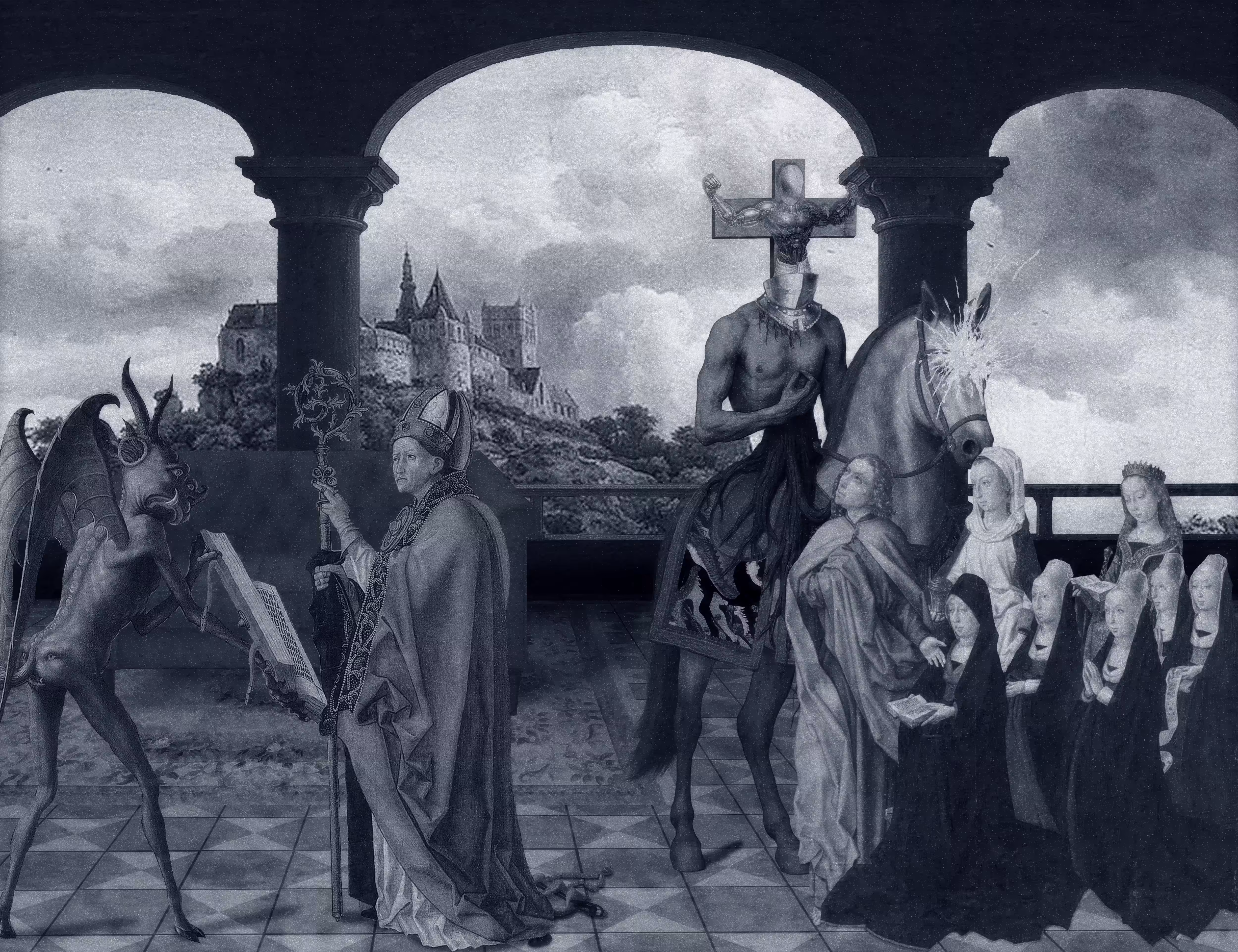 The Pilgrim's Living Room Crucifixion; Mona Lisa Hyper-Gamble by Parker Ito