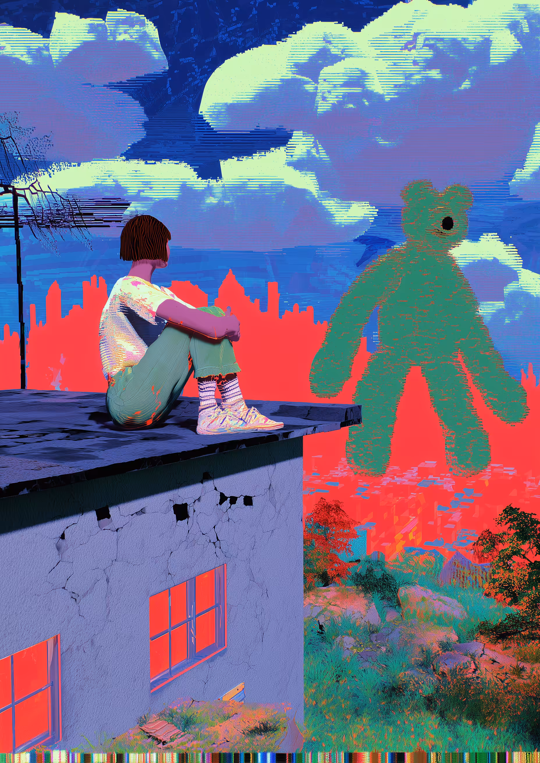 Loneliness, for me, is like painting a massive object in vibrant colors, then watching the paint slowly drip away—forcing me to confront its true form once again.