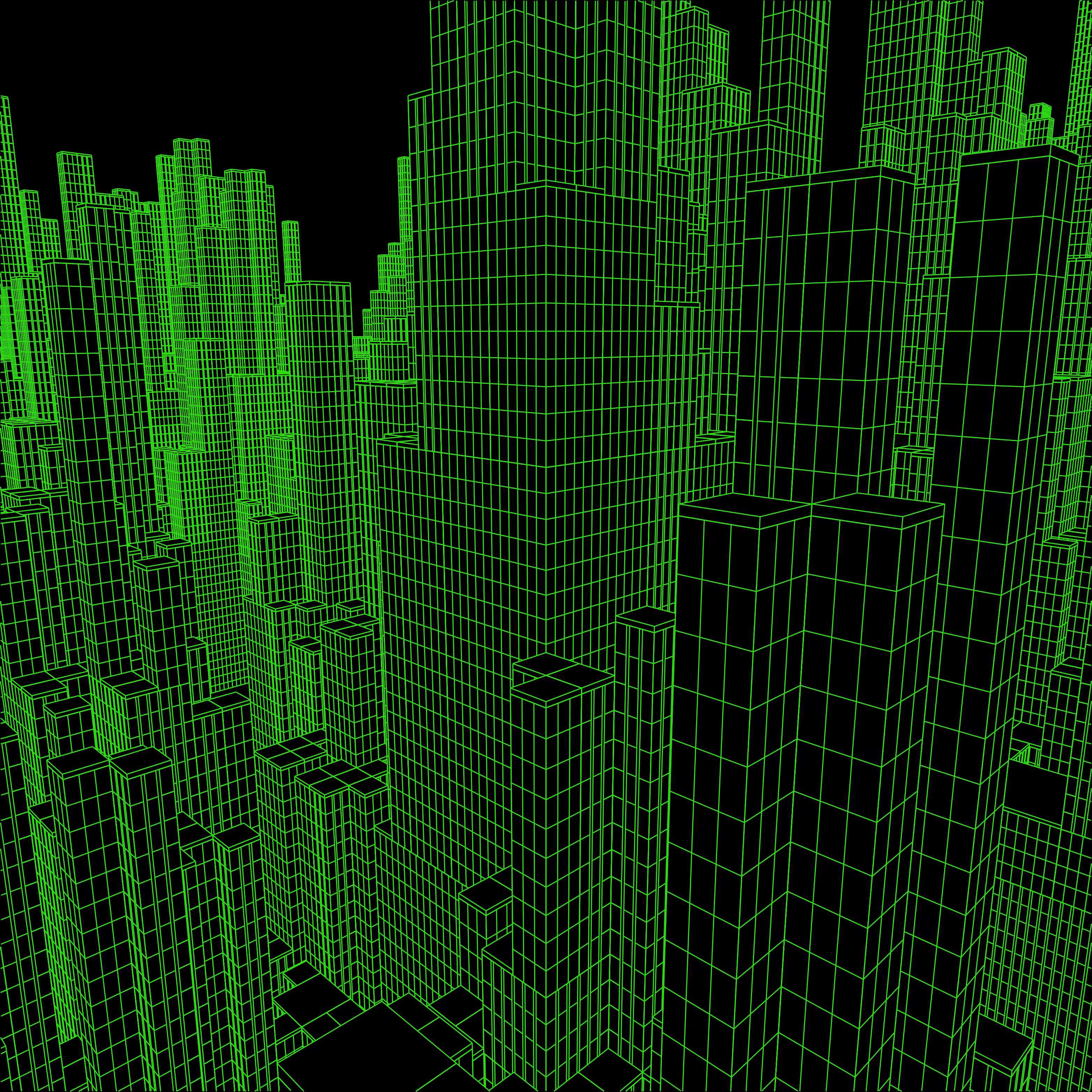 Neon Green City #2