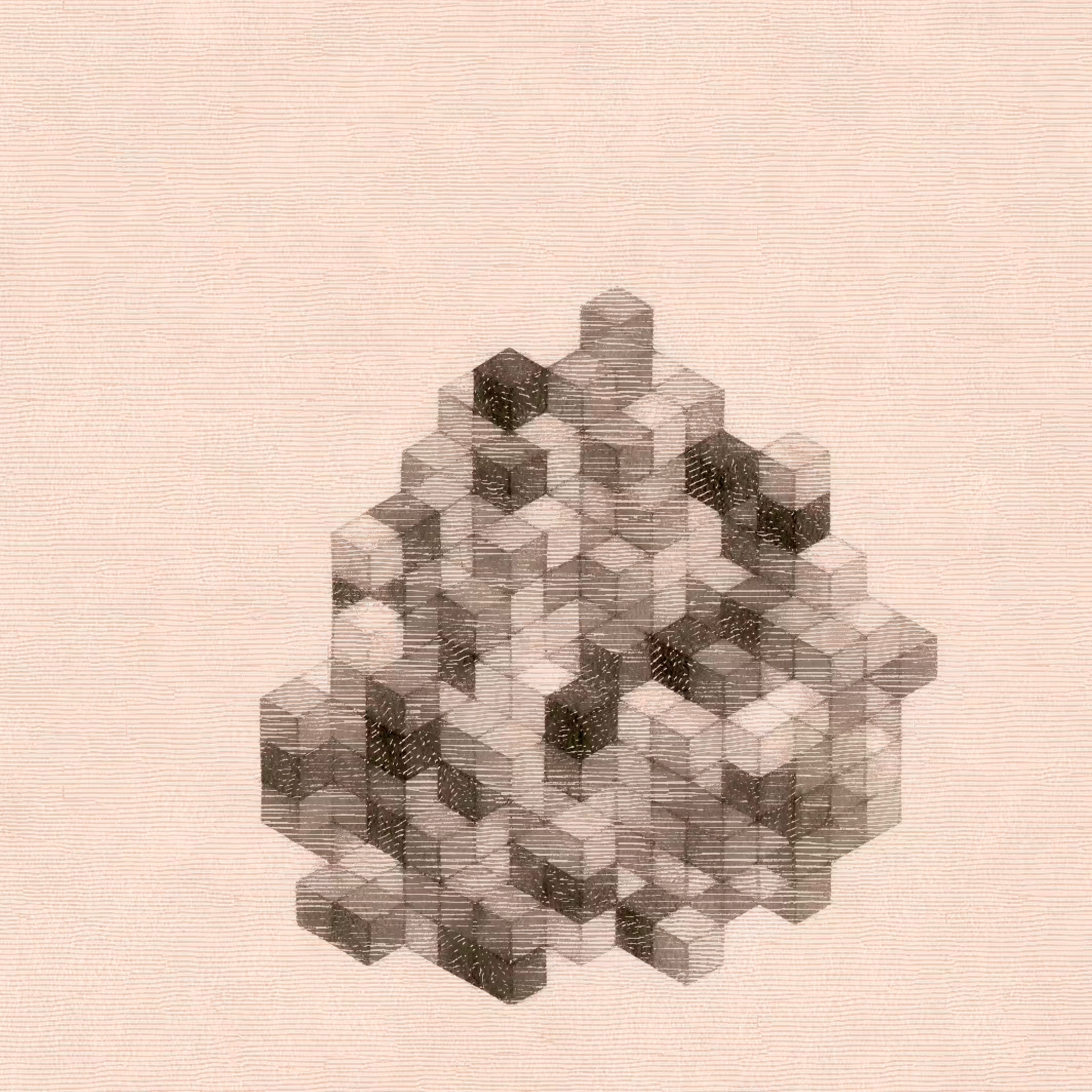 Etched Isometric Wooden Cubes #8