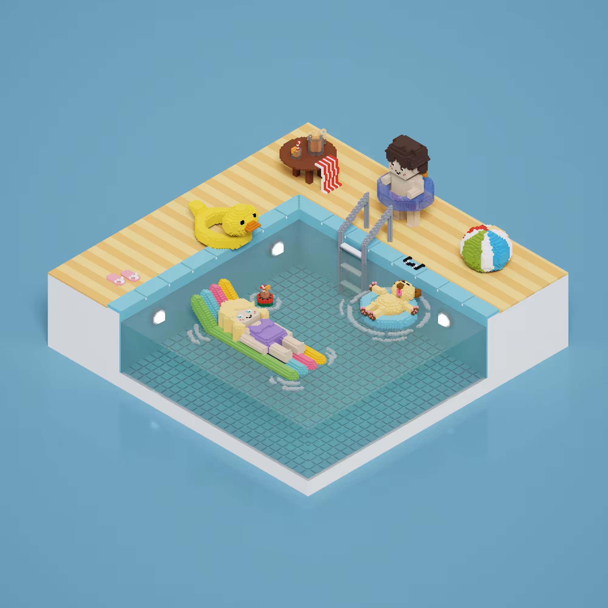 Swimming in summer
