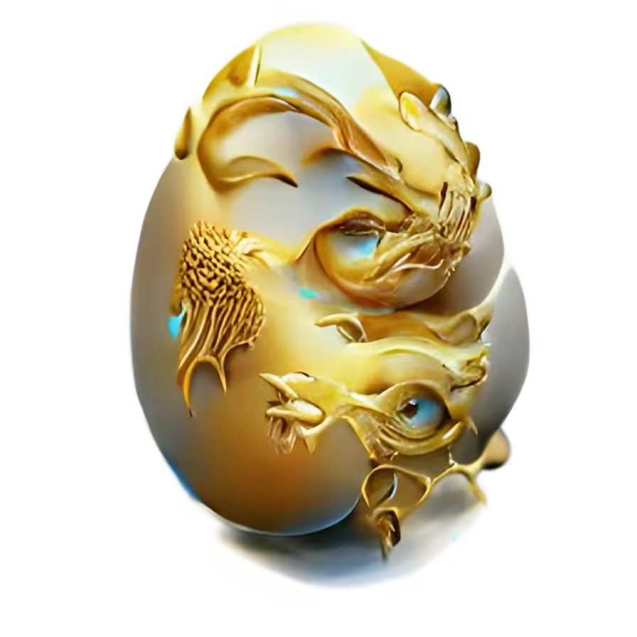 An Egg From Which a Golden Dragon Hatches