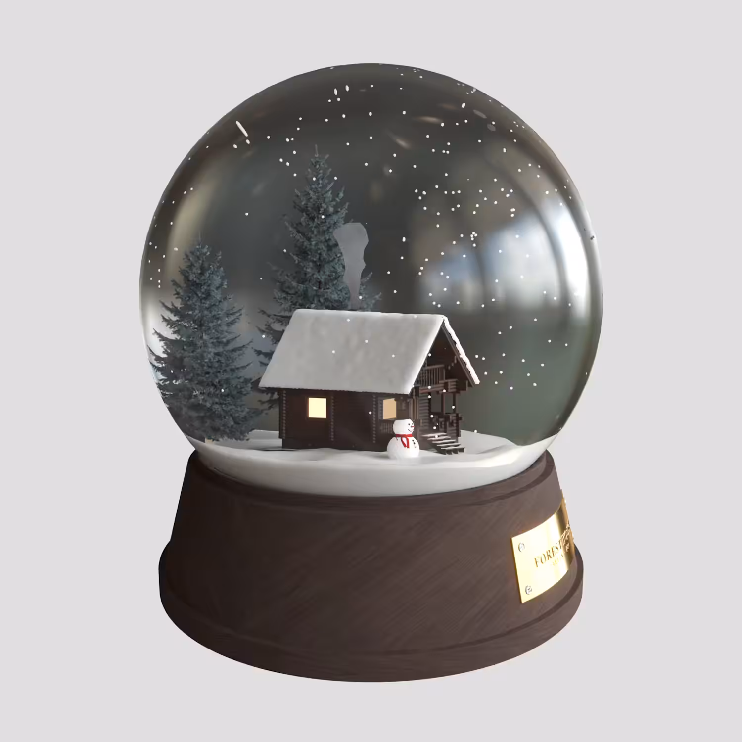 Forest House Snow Globe 001