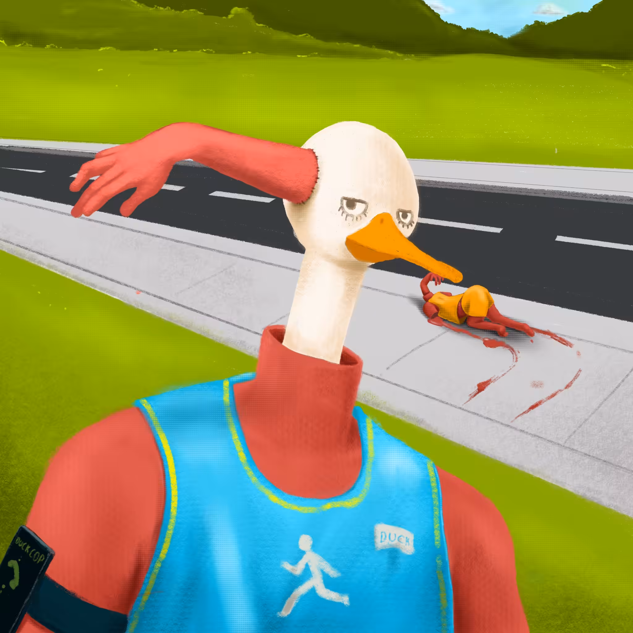 Duck brings friends to exercise.14