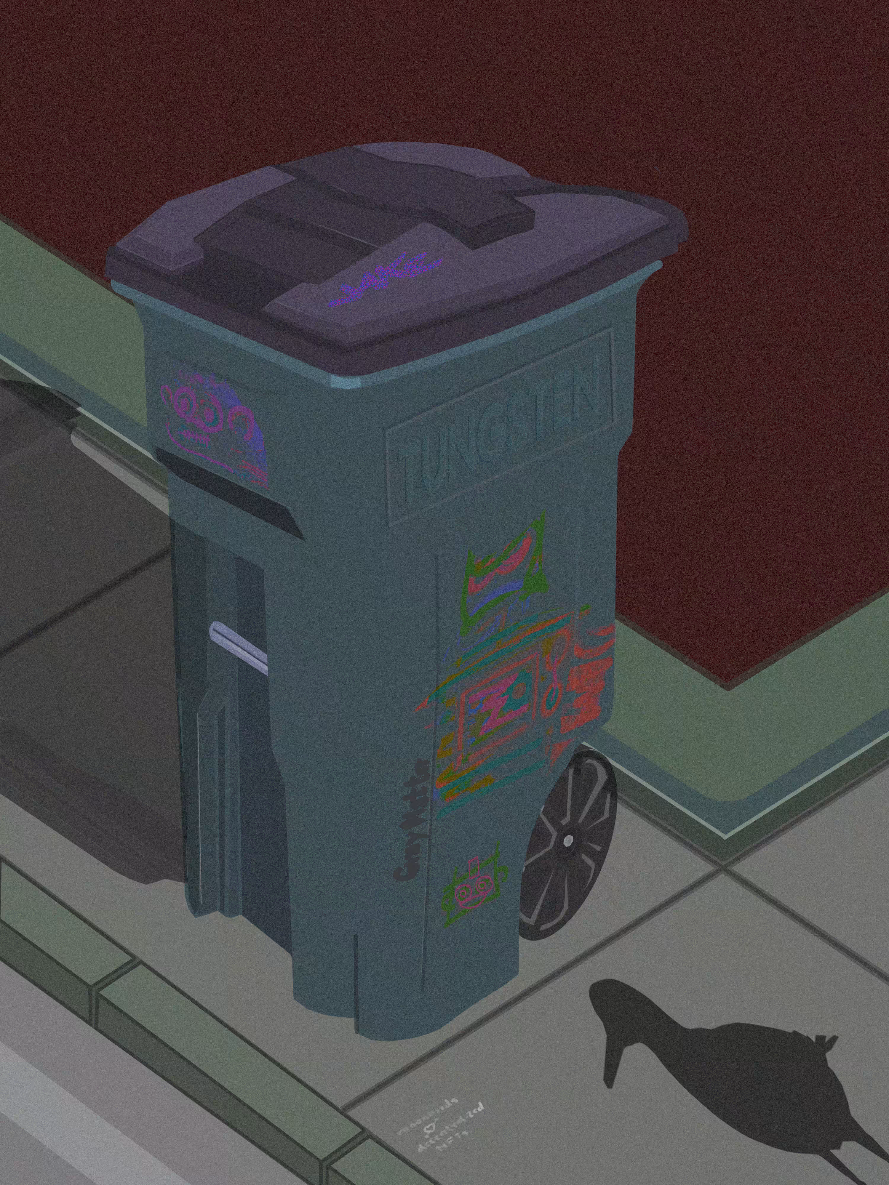 Midnight West Trash Can