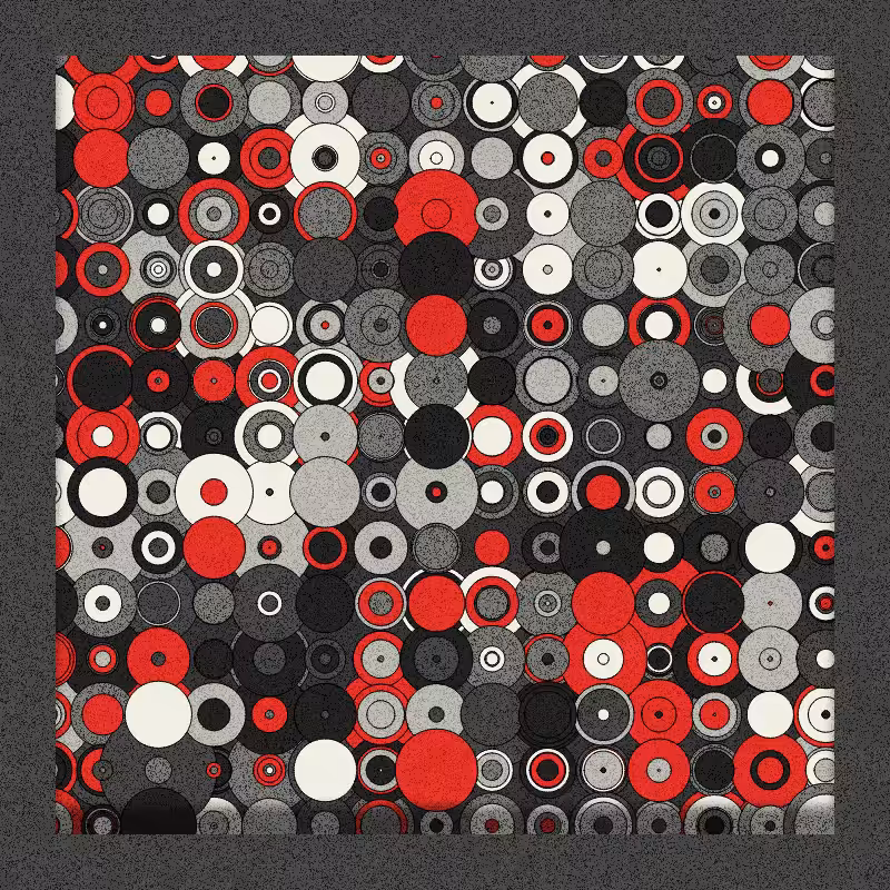 Red, Grey and Circles #12