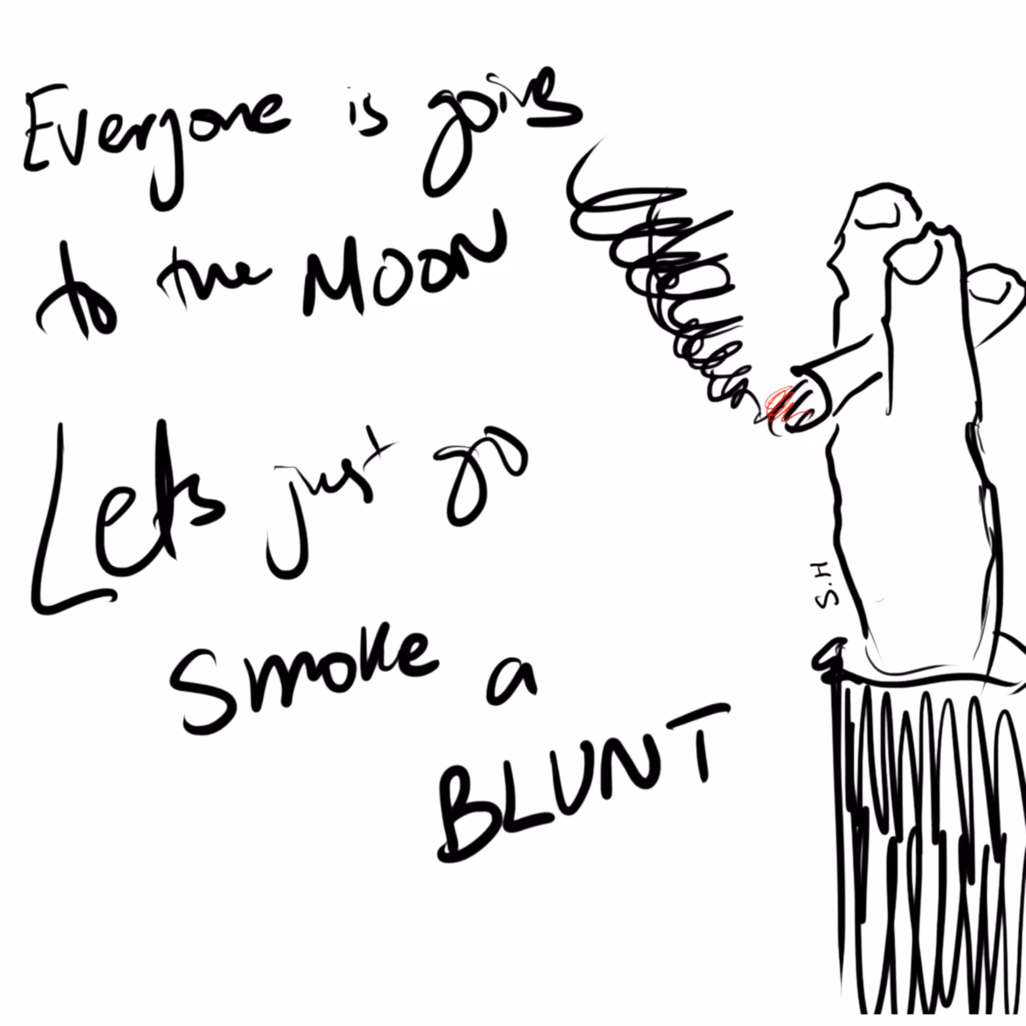 Everyone is going to the Moon Lets just go smoke a BLUNT