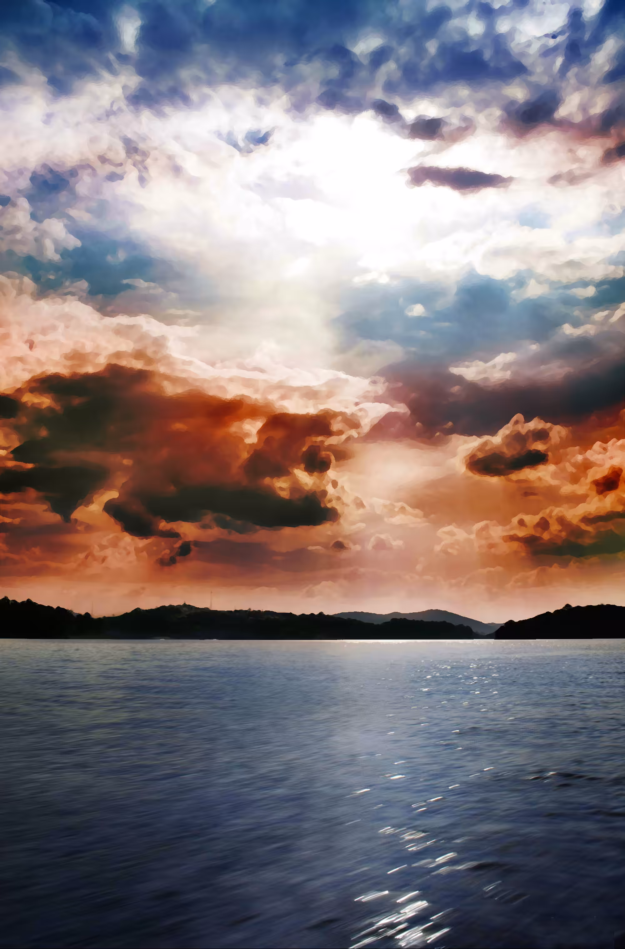 Clouds and Lake