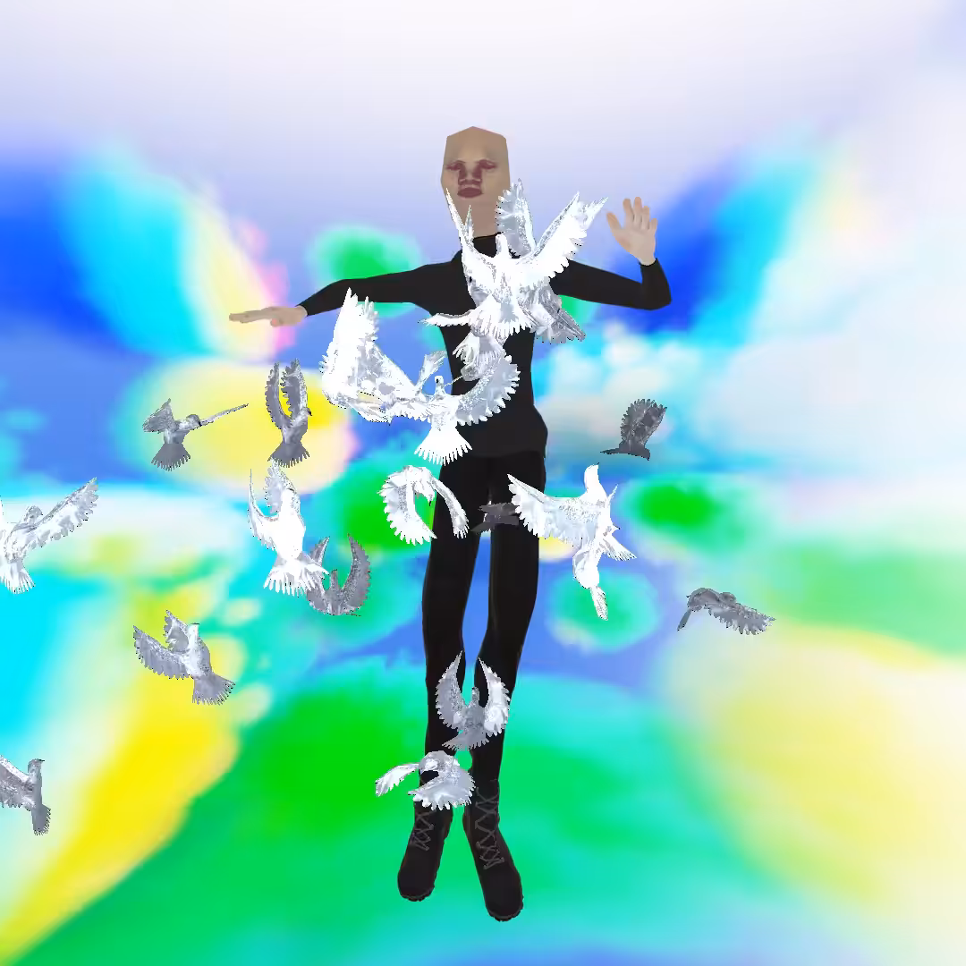 Cloud #25: The Rare Sky Pixel Character With the Doves.