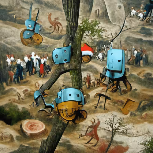 Brueghel's Playing Robots