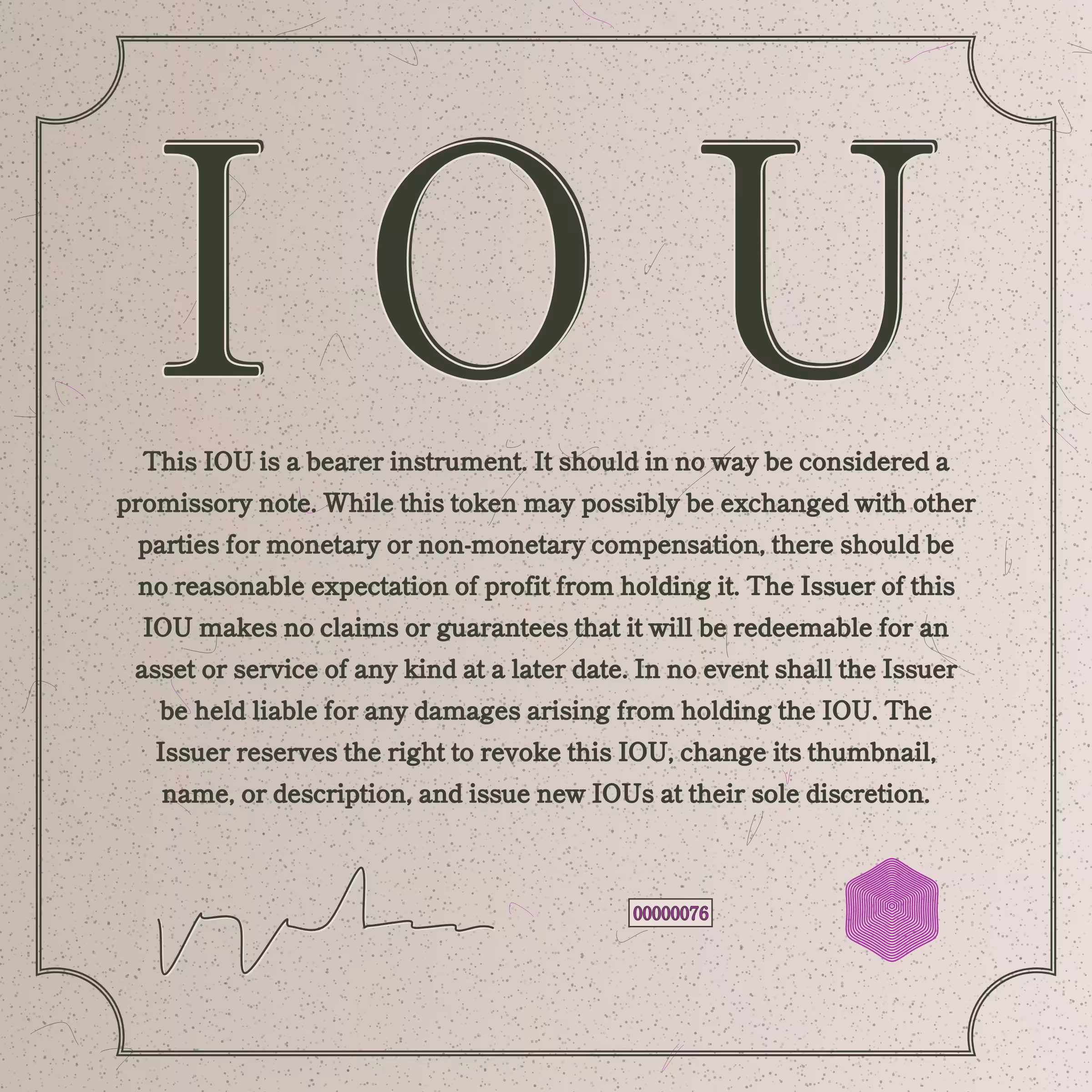 IOU #76