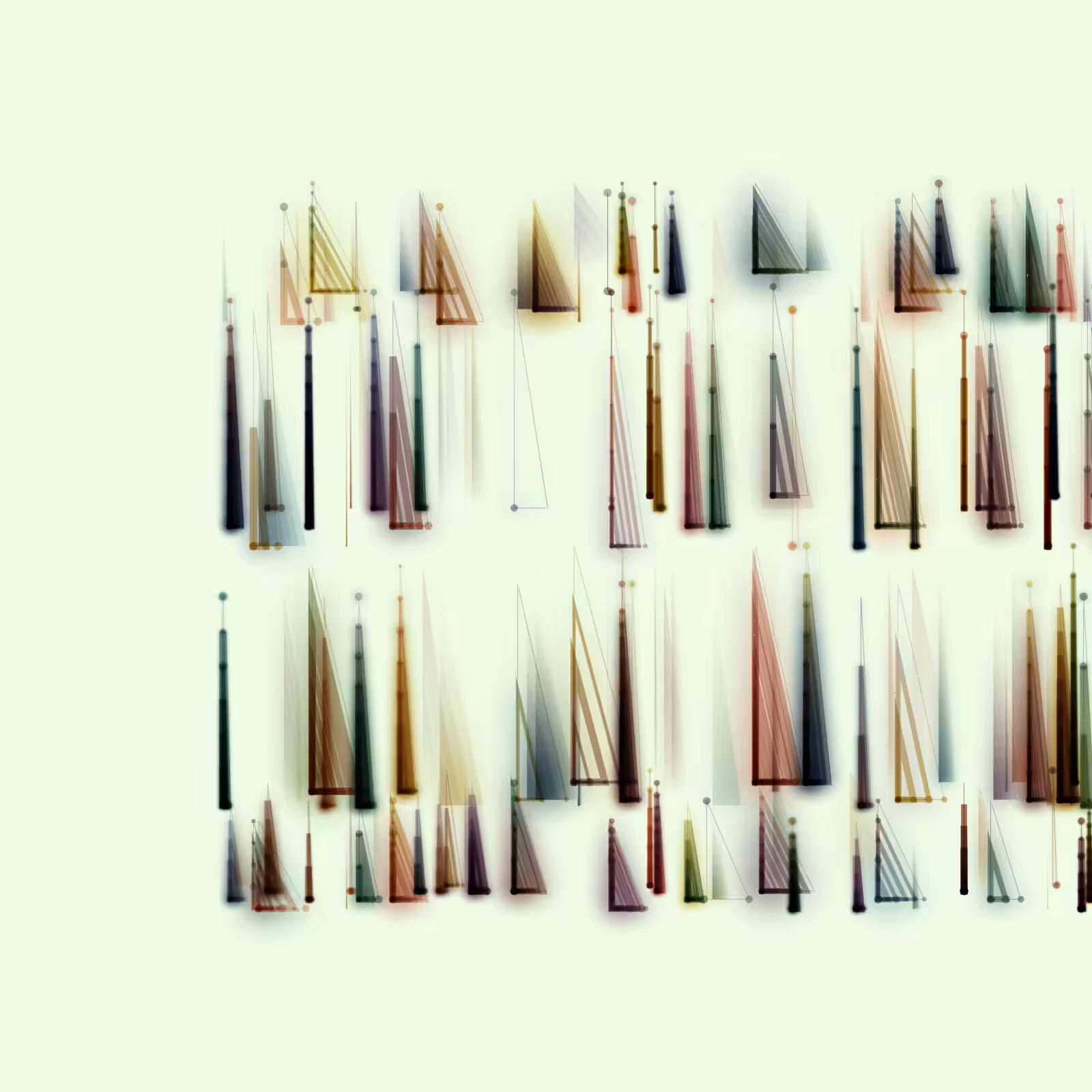 Minimalist Village in the Mist