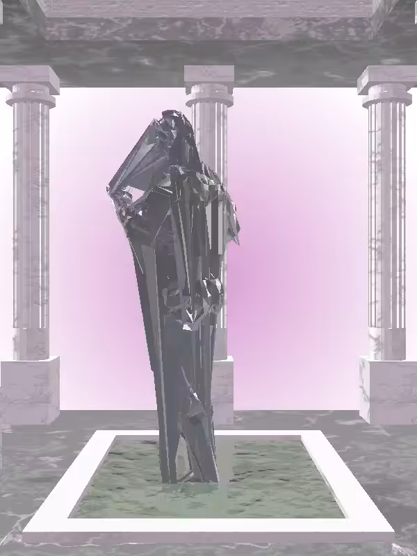 HeavenComputer: The Fragmented Robotic Navy Shimmer Woman #2824