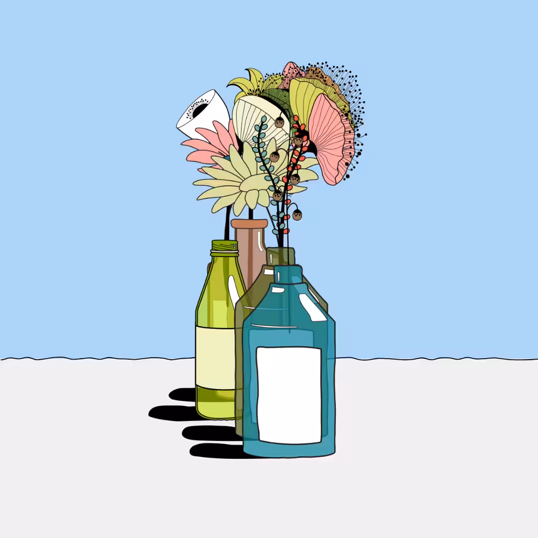 Flowers & Bottle #44