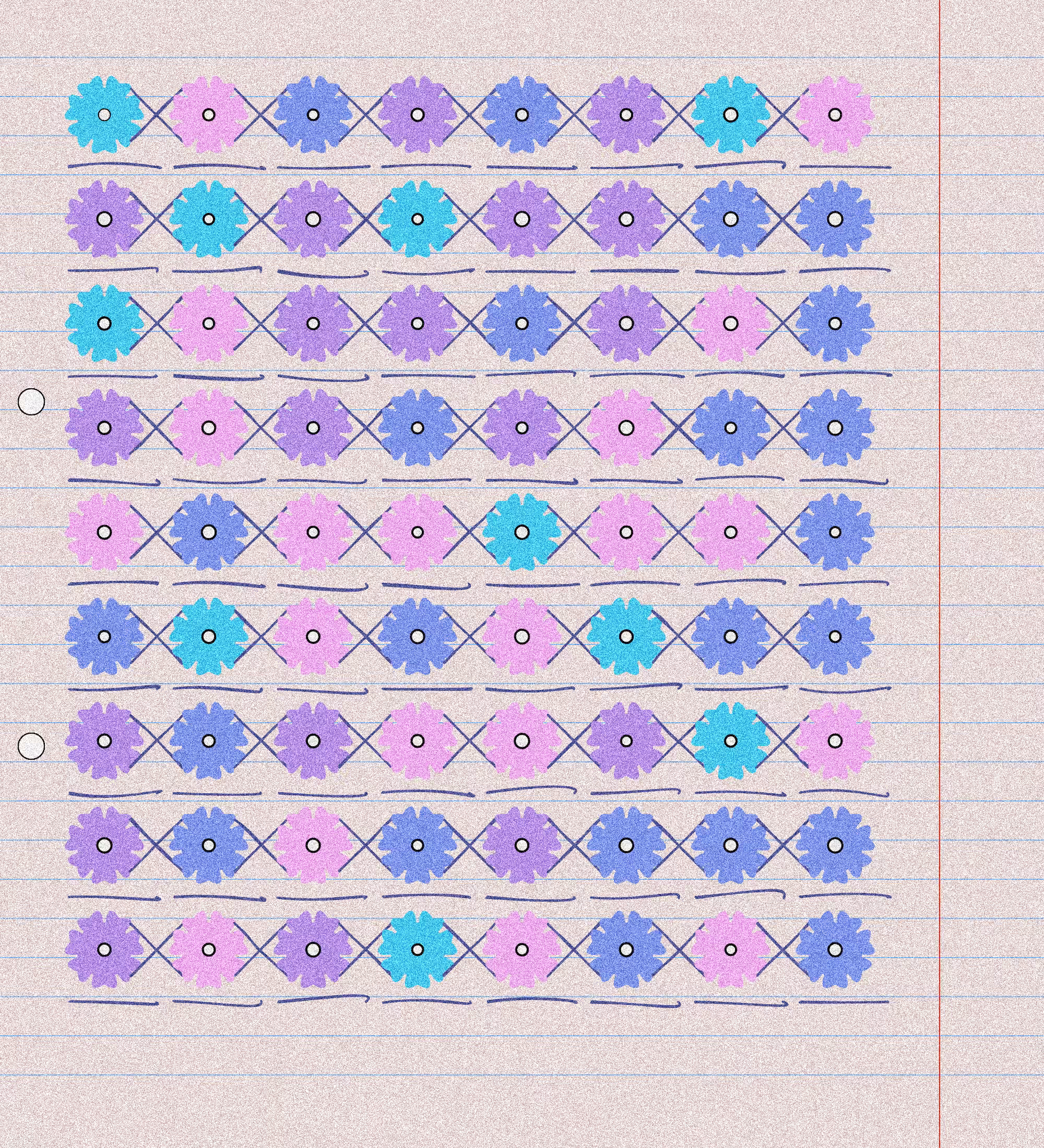 sketchbook page 10: first flowers #8