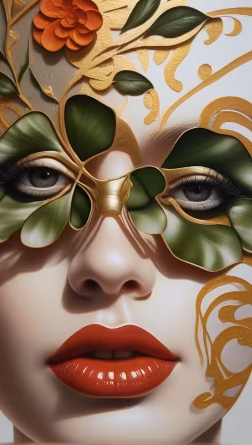Gilded Radiance: Ethereal Portrait in Gold