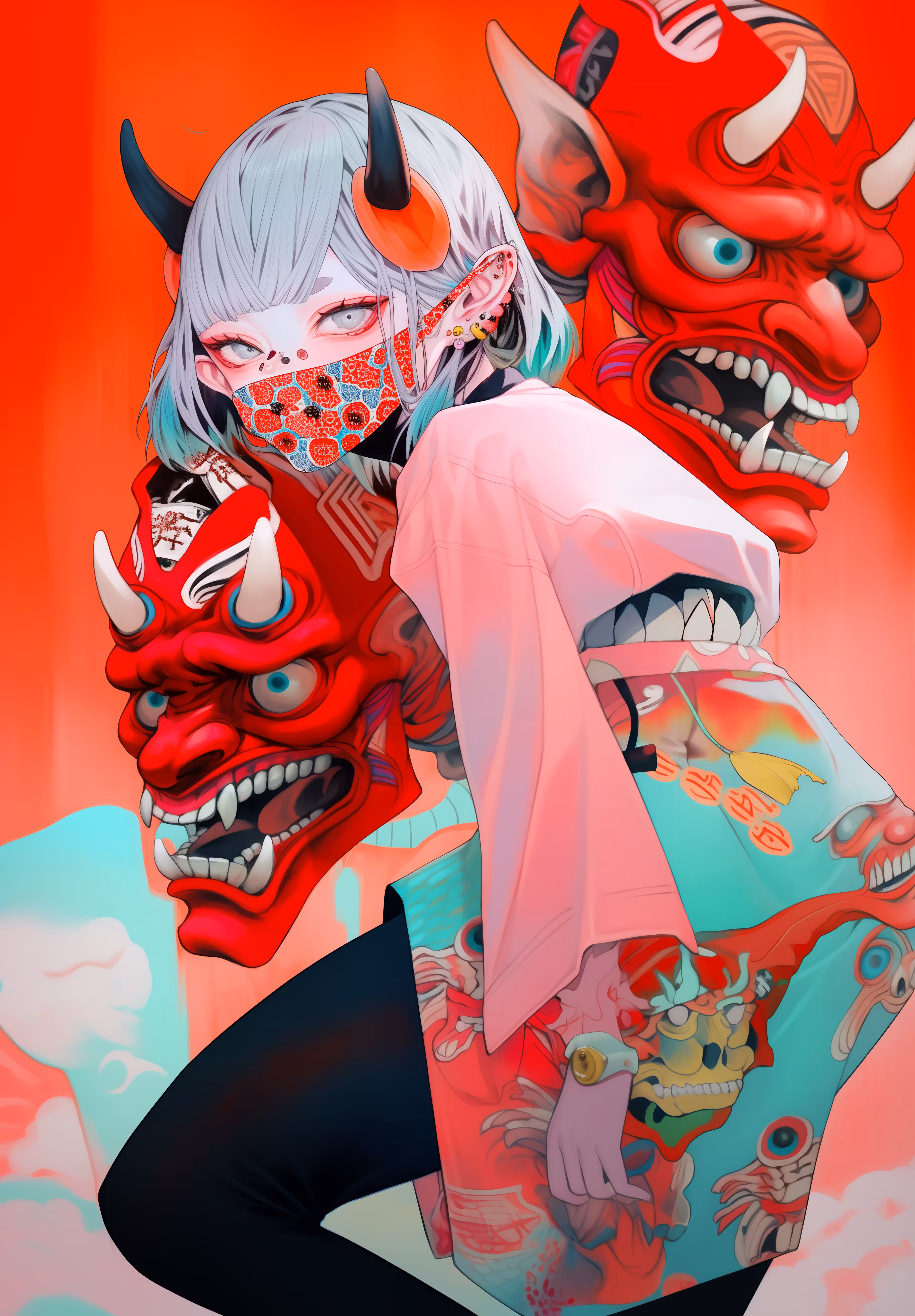 Oni girl is shy