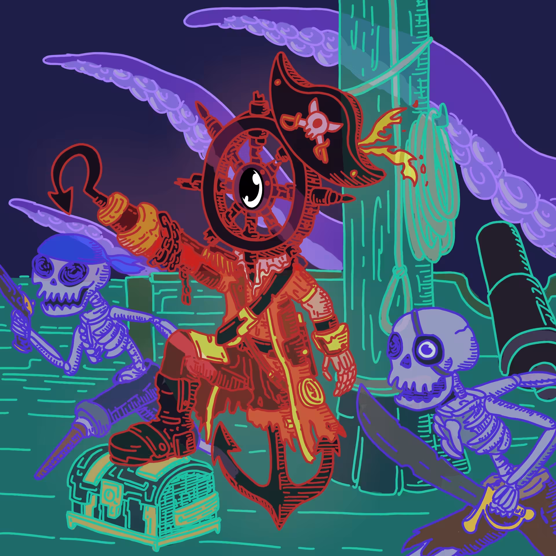 !!OEG migrate to new contract!!: Ghostpirate one eyed guy #00129