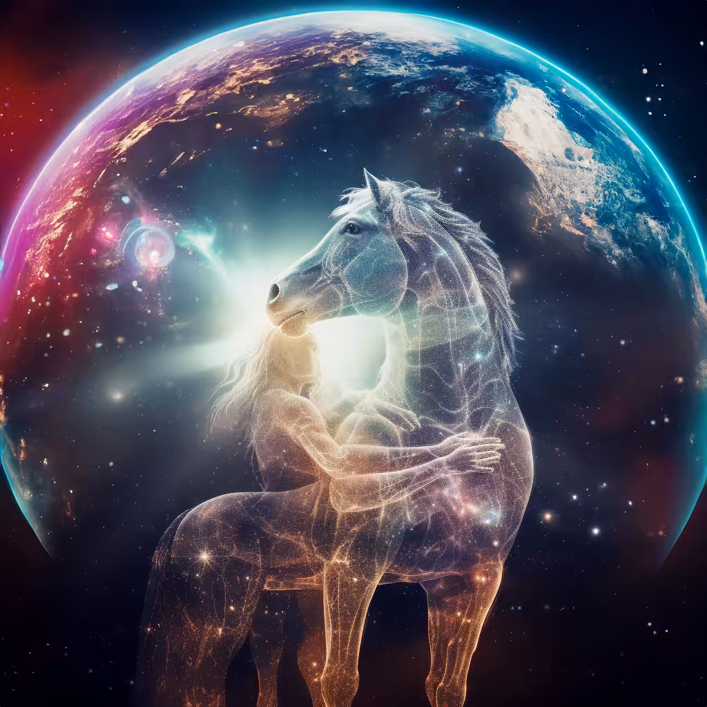 Ai Art Spiritual  Vision Interpretations : Noble steed a majestic spirit