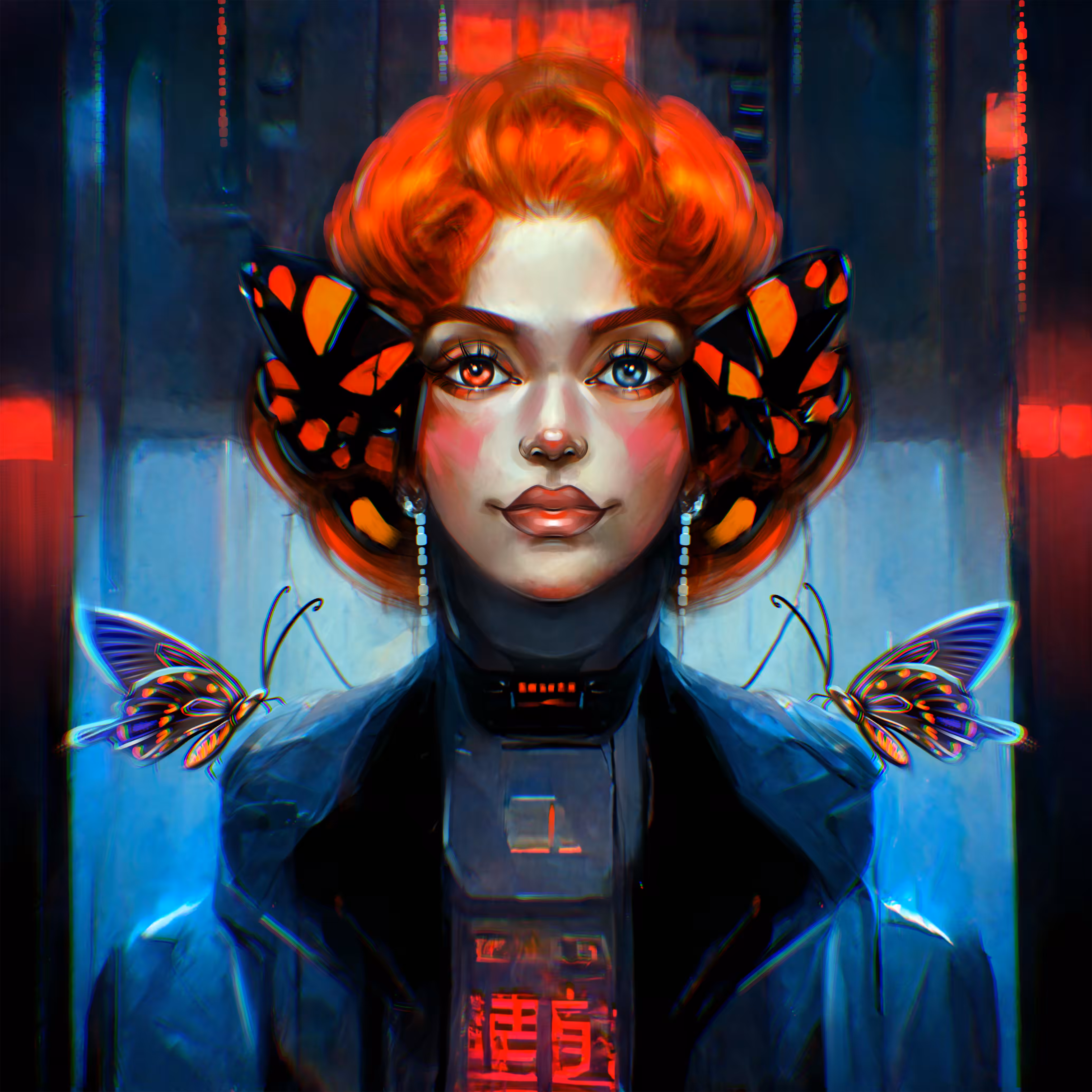 A red-haired cyborg