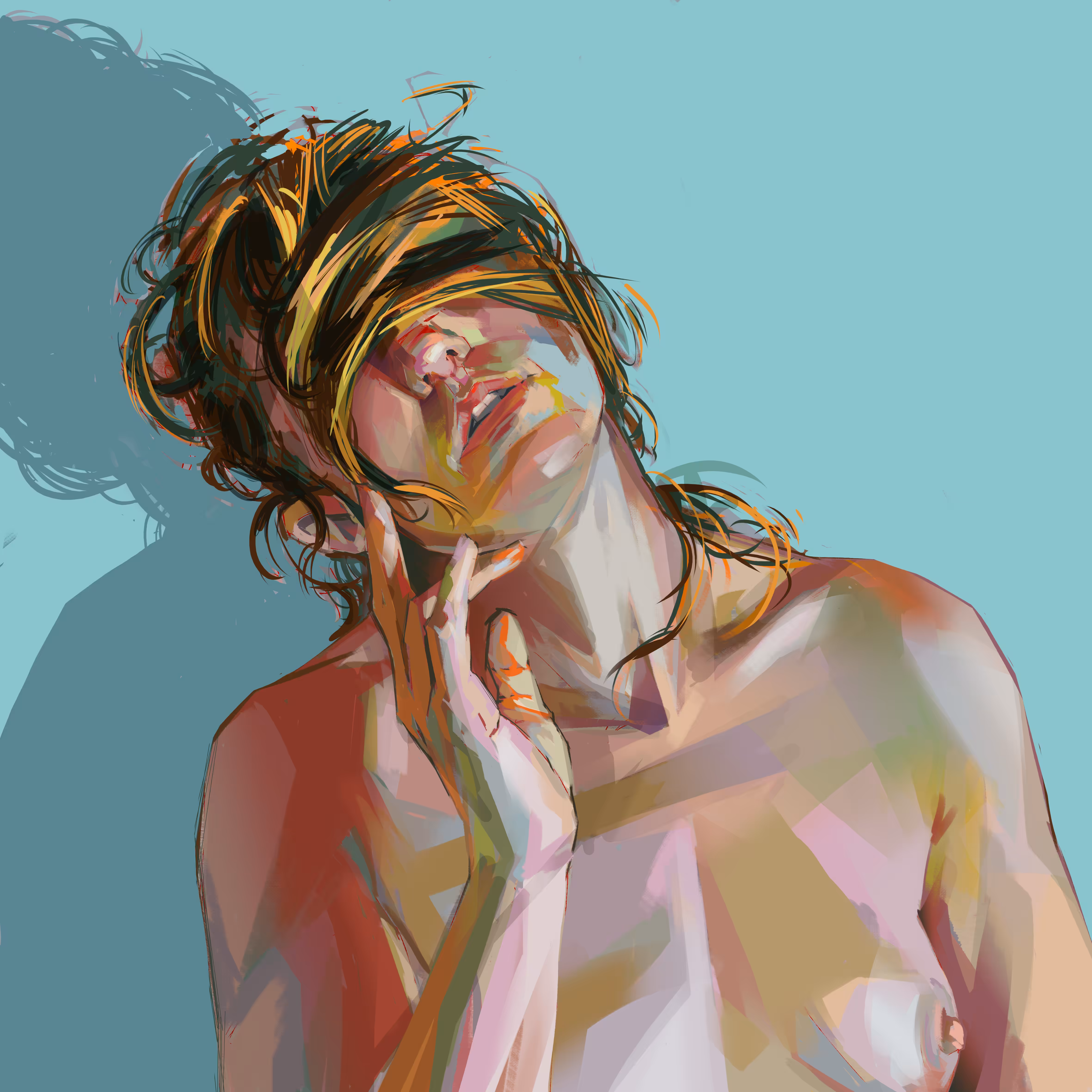 On blue background 2