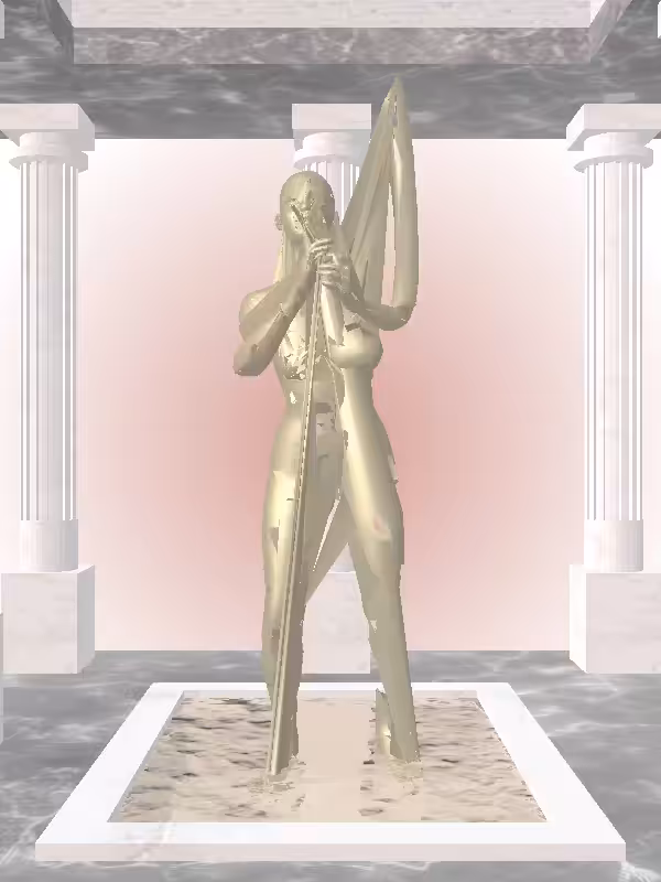 HeavenComputer: The Cheering Faded Gold Woman #6129