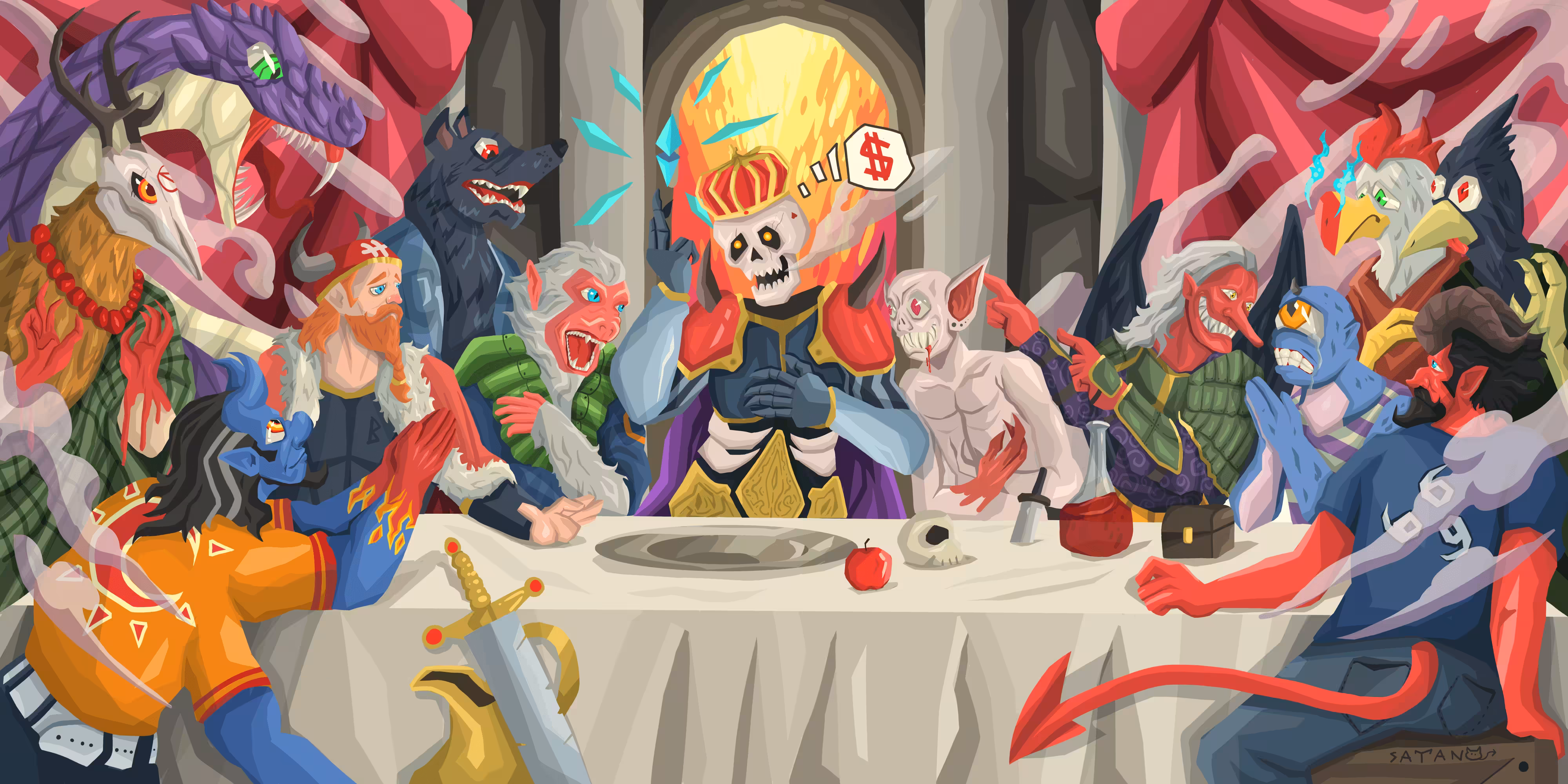 noble yokai on dining table