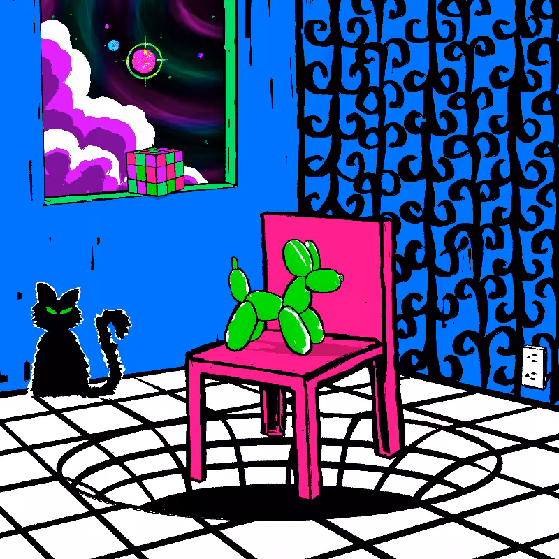 pink chair in the blue room #61