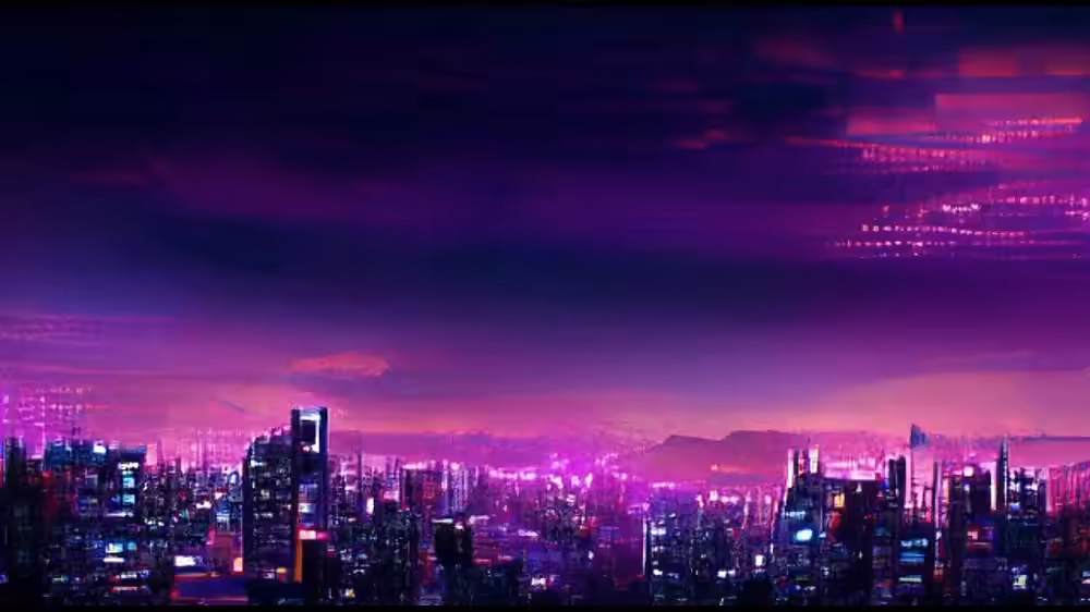 Cyberpunk purple night
