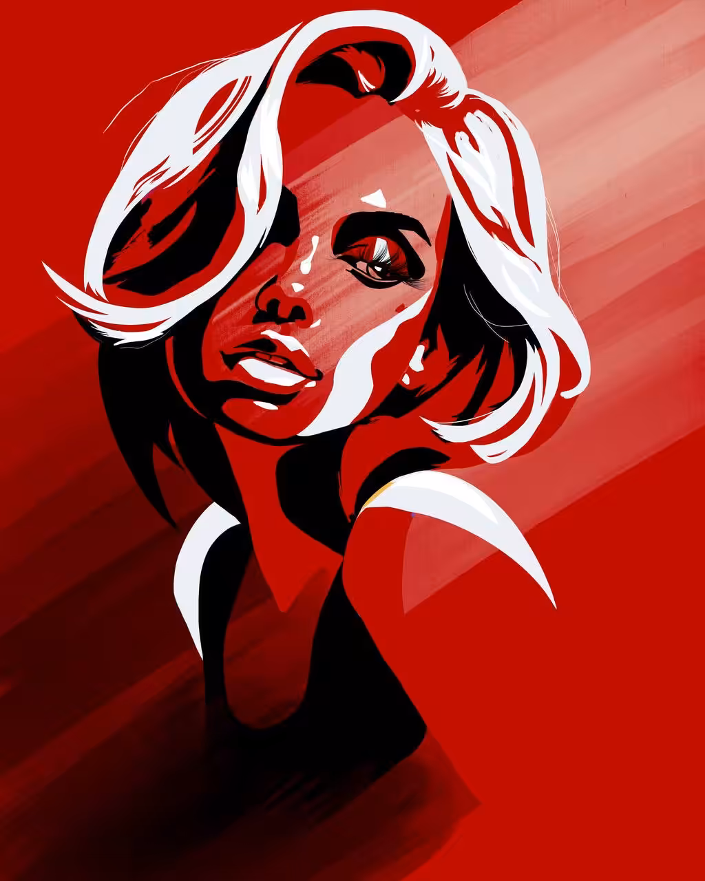Light and dark. Red. 