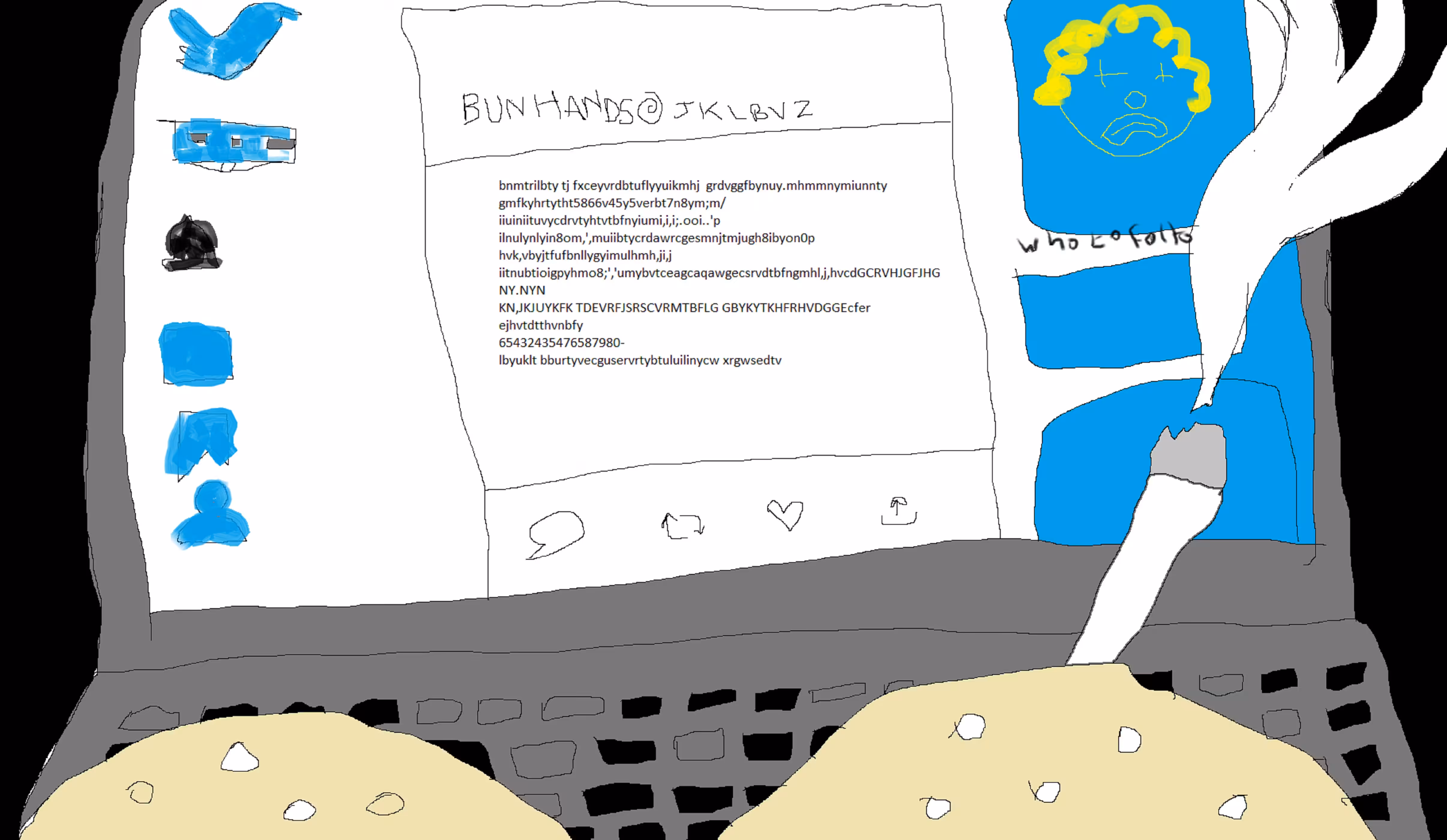 Bun Hands: Twitter Raconteur.