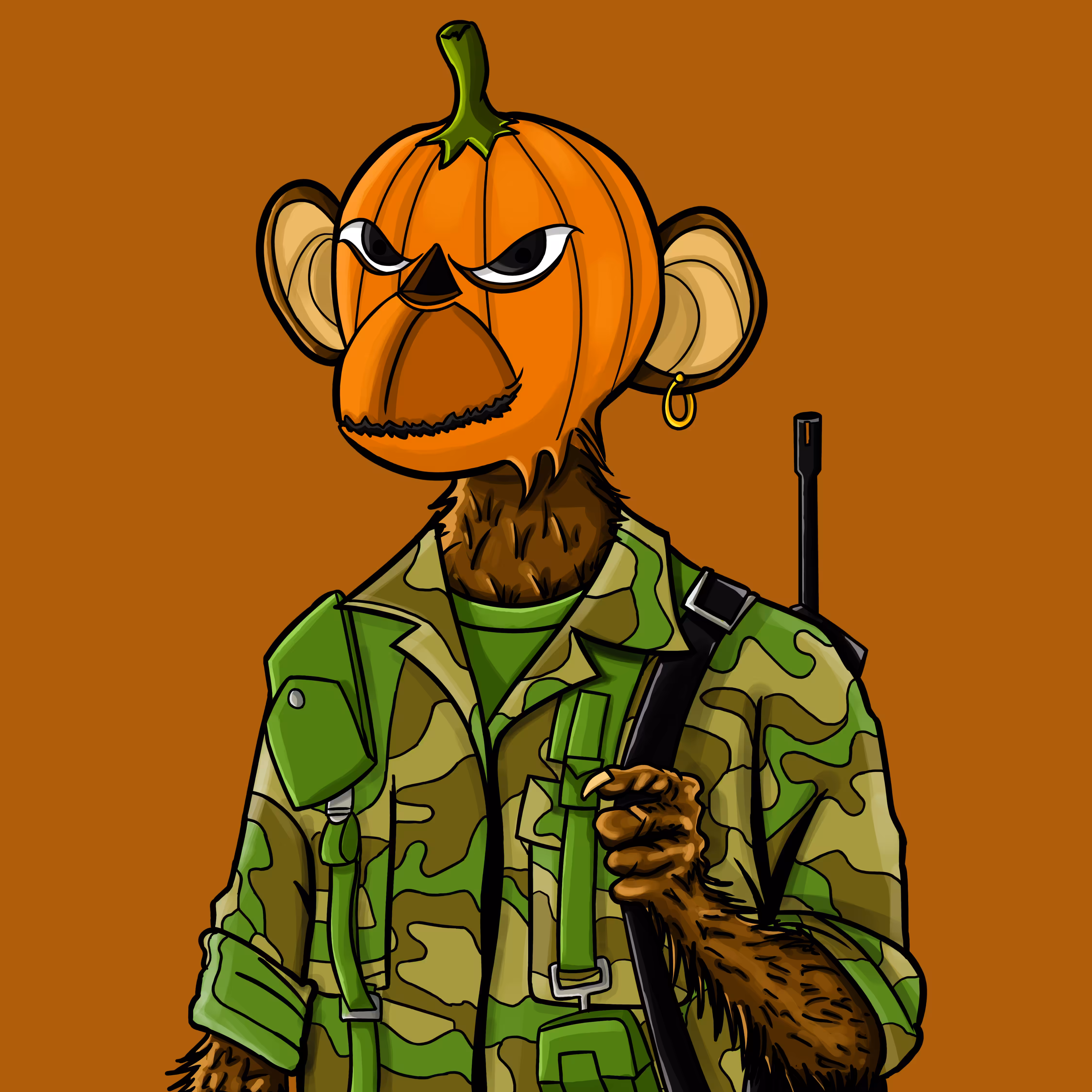 Pumpkin Ape Soldier #002 -Limited Edition