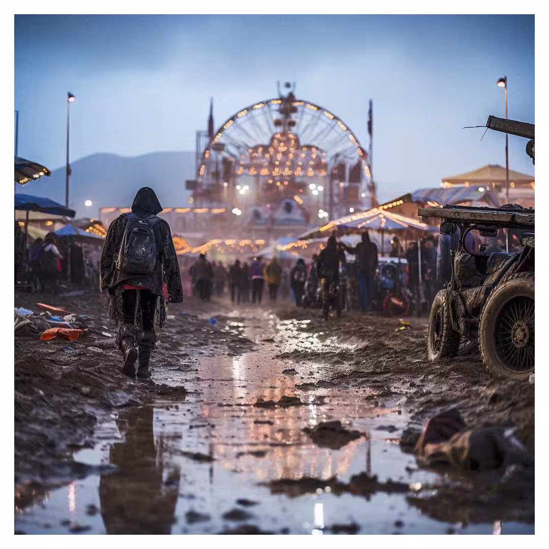 DAILY NEWS AiRT: Burning Man festival-goers trapped in desert as rain turns site to mud