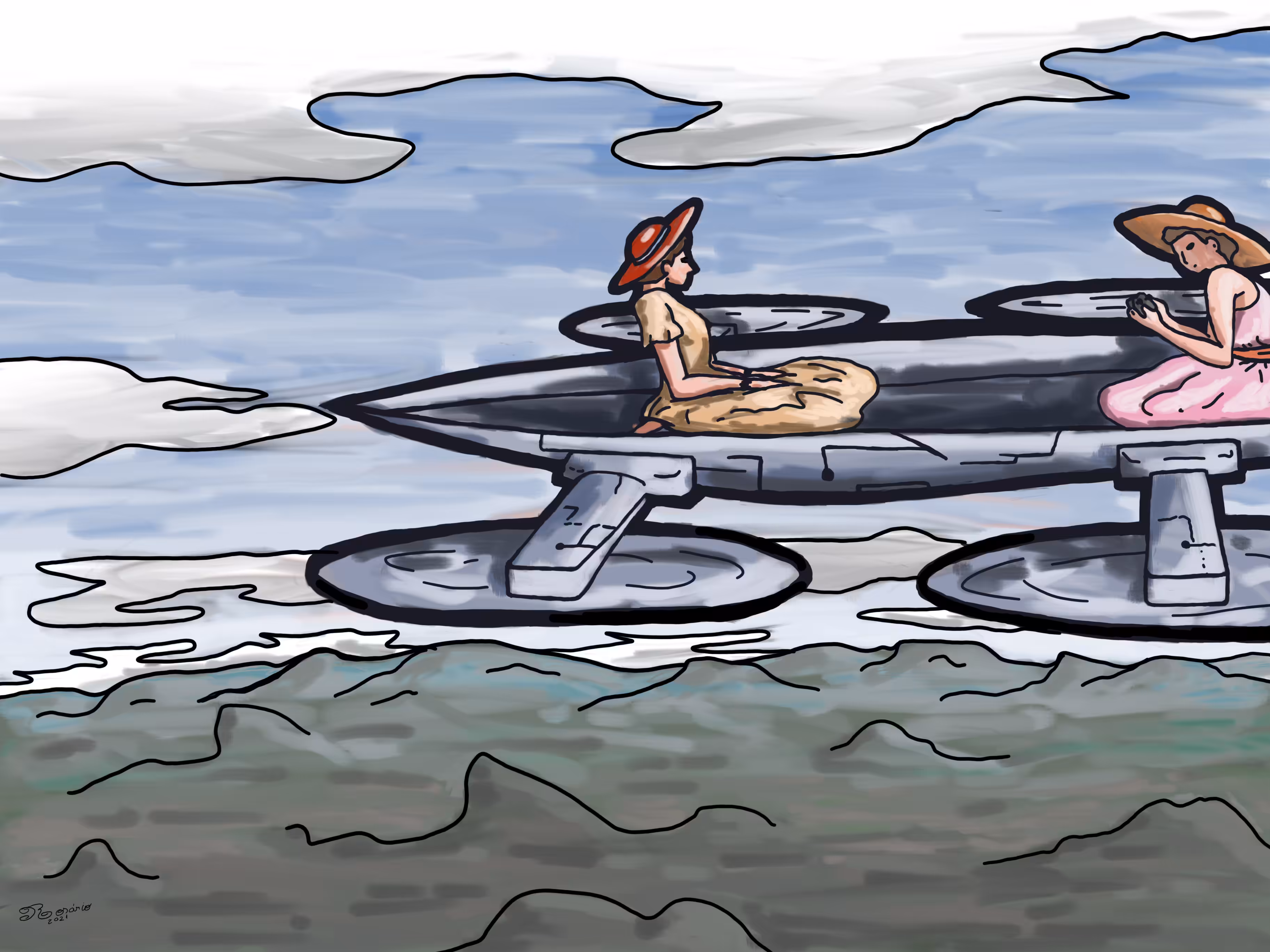 Boating on the Sky