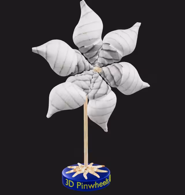 3D pinwheel #15 Seashells and Starfish 