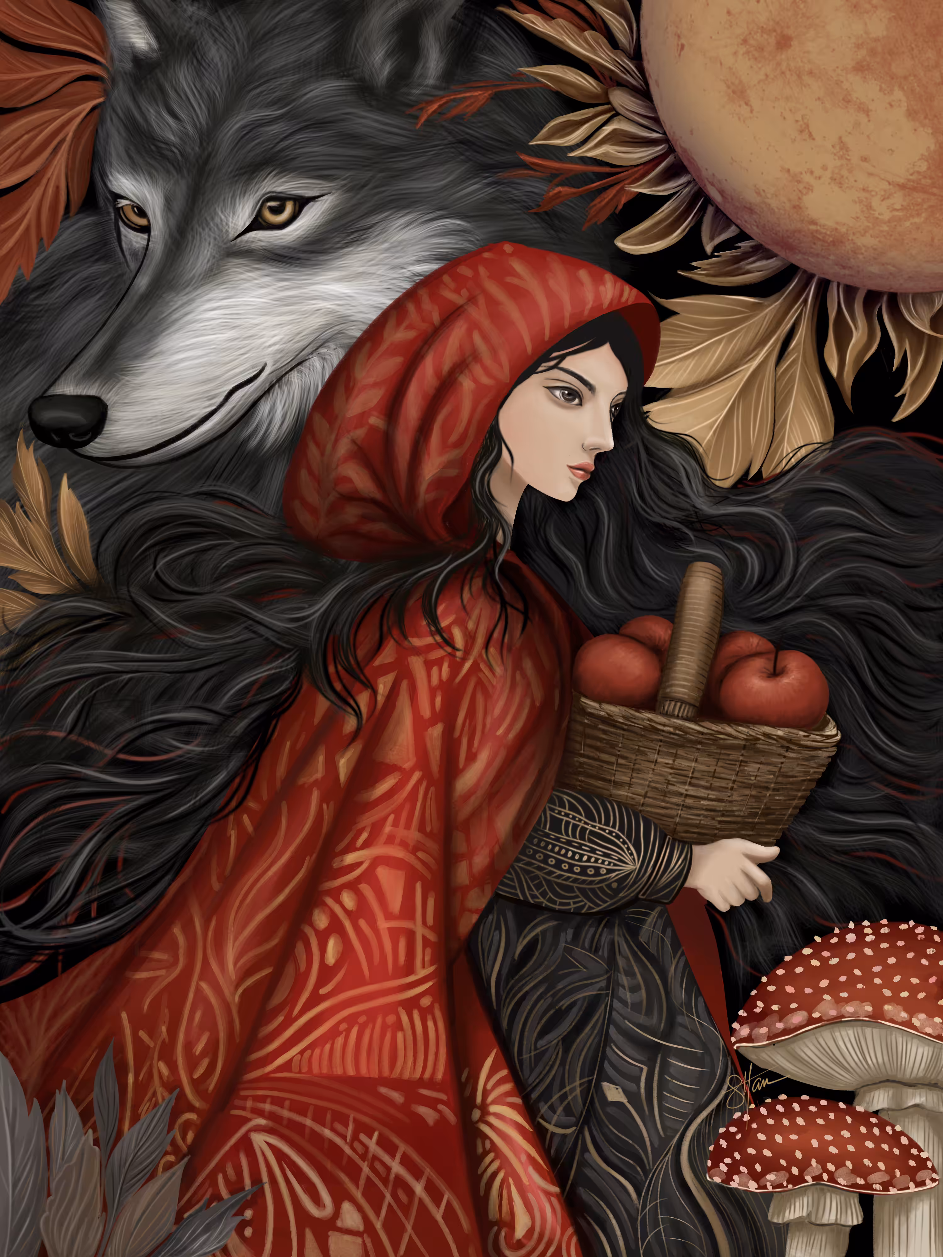 Hand Drawn Digital Paintings and Illustrations : Red