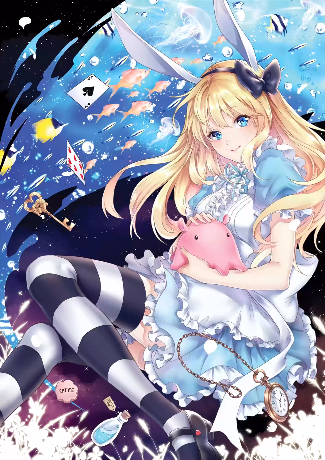Alice wanders in aquarium