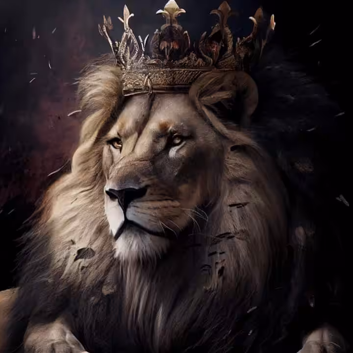 Lion crowned
