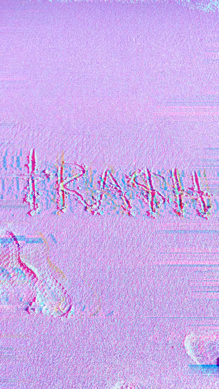 a glitch wave washed away the trash