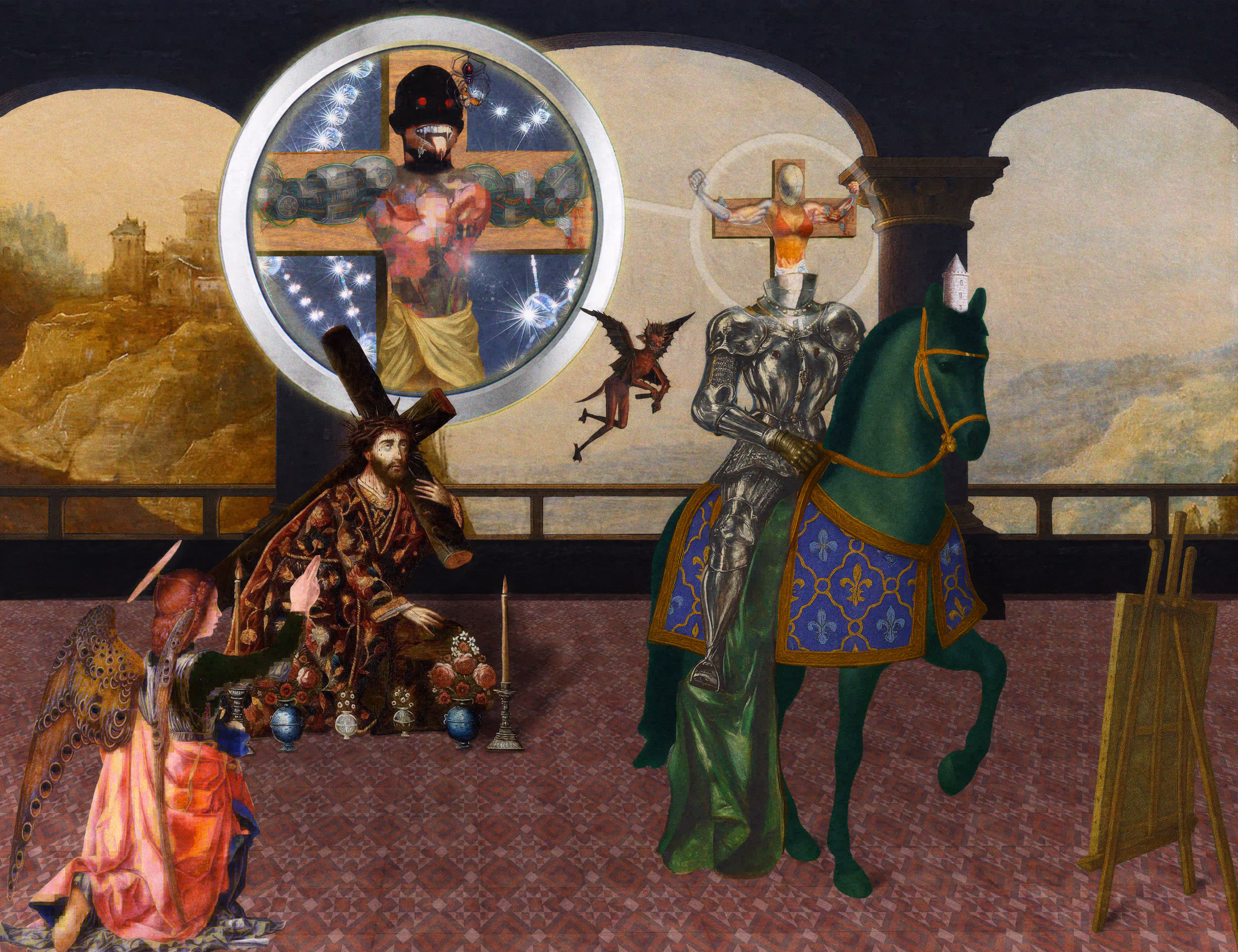 The Pilgrim's Living Room Crucifixion; Mona Lisa Hyper-Gamble by Parker Ito