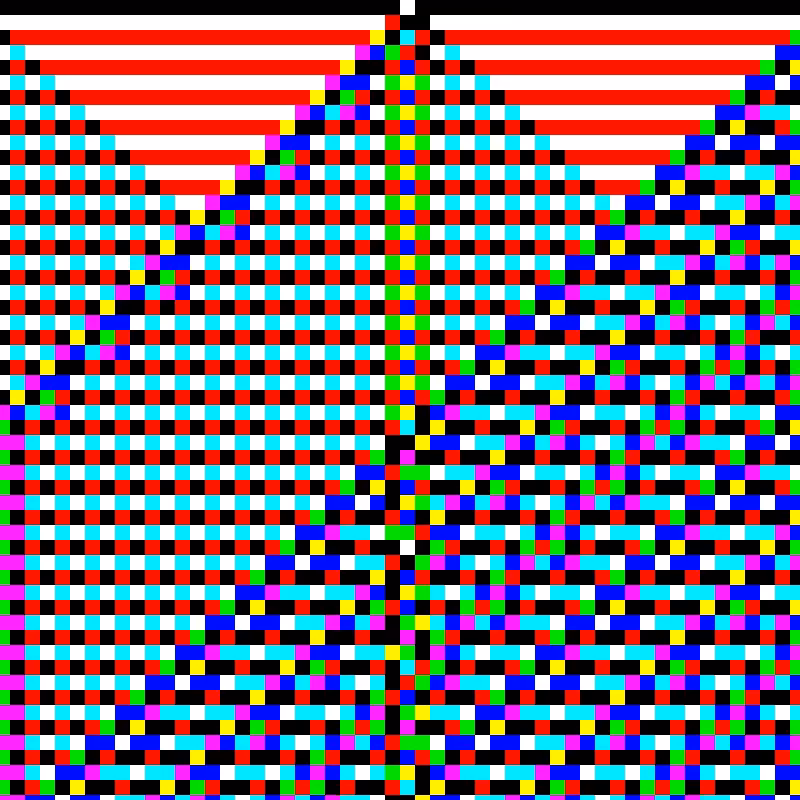 RGB Elementary Cellular Automaton #307