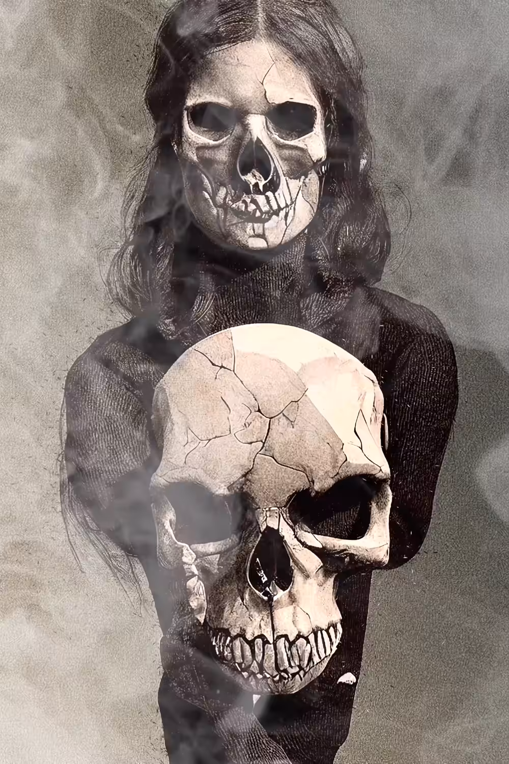 The Girl with a skull