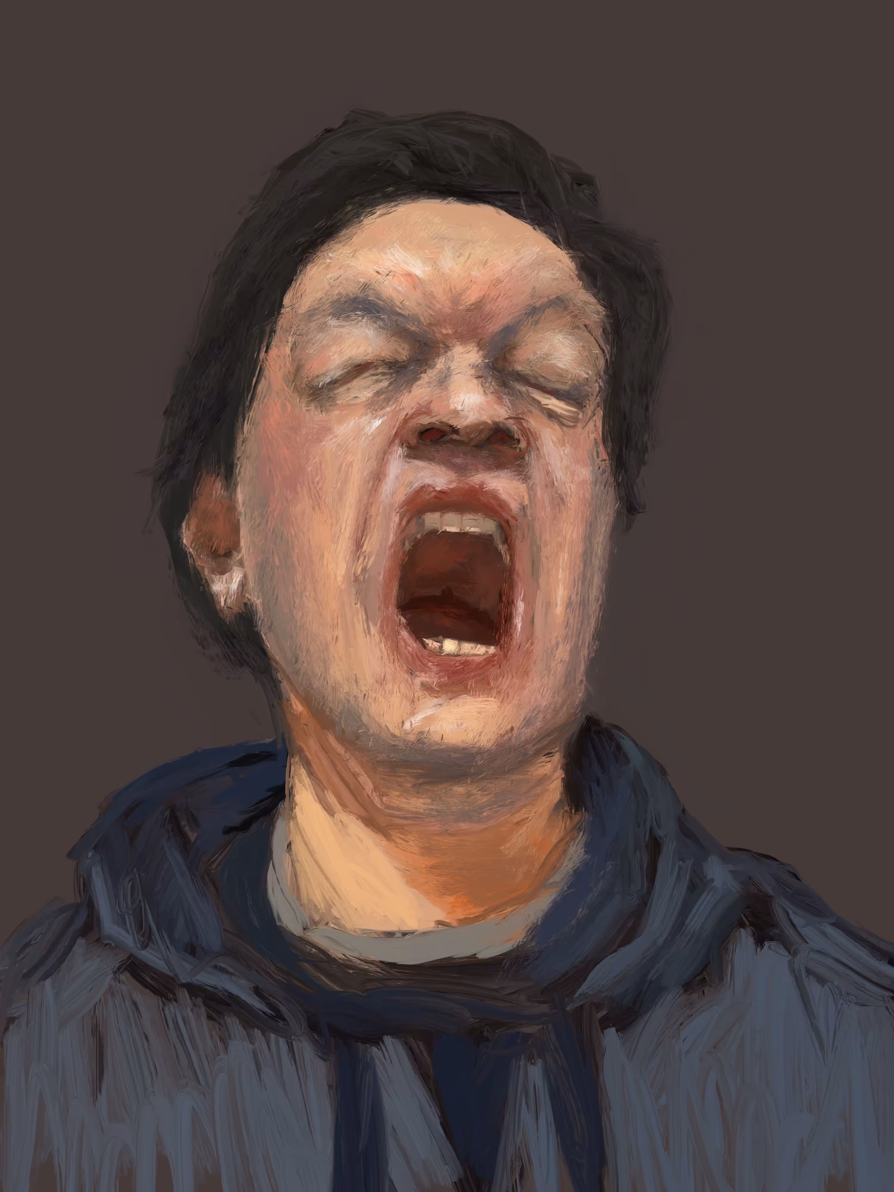 Man screaming (Autoportrait)