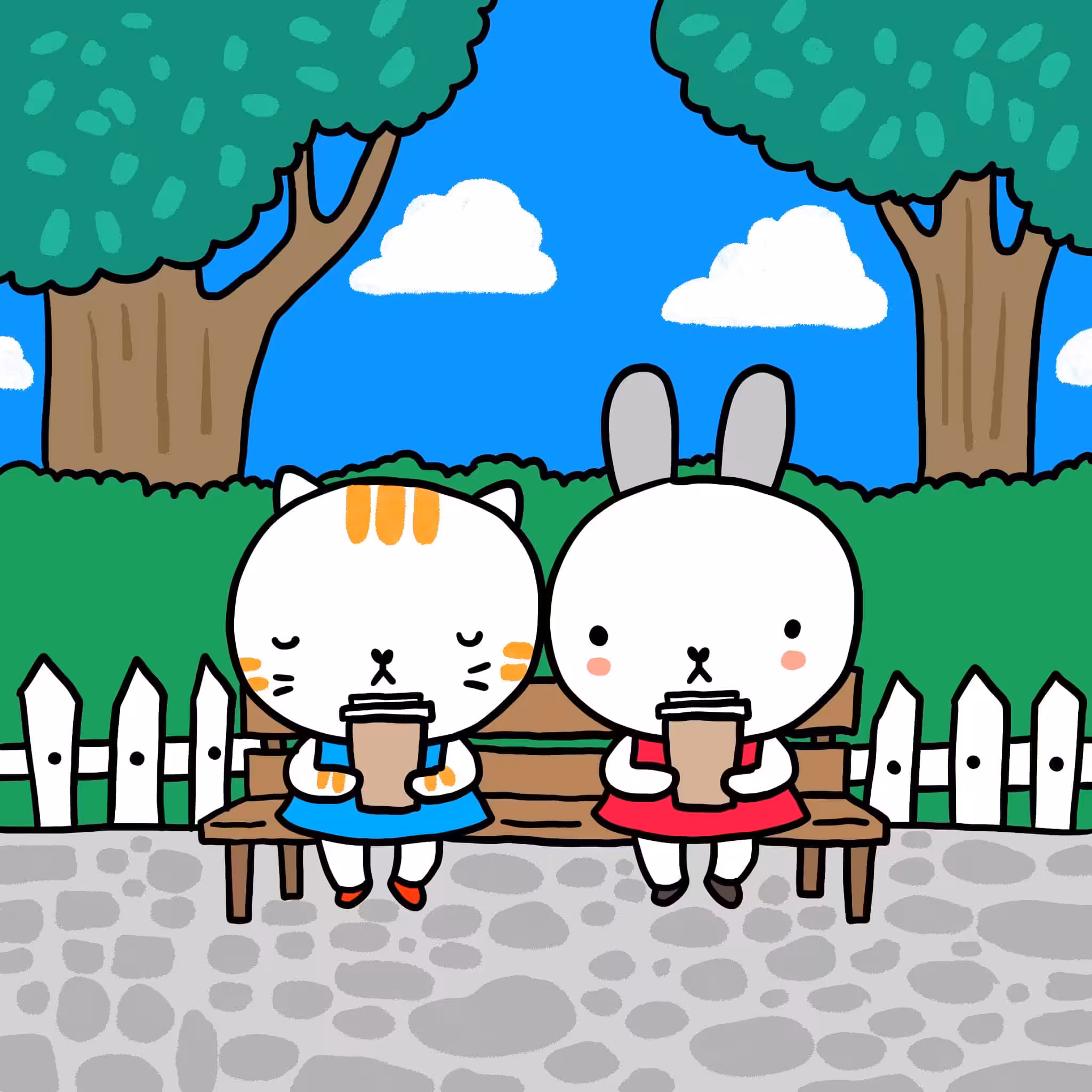 Take away coffee by the park