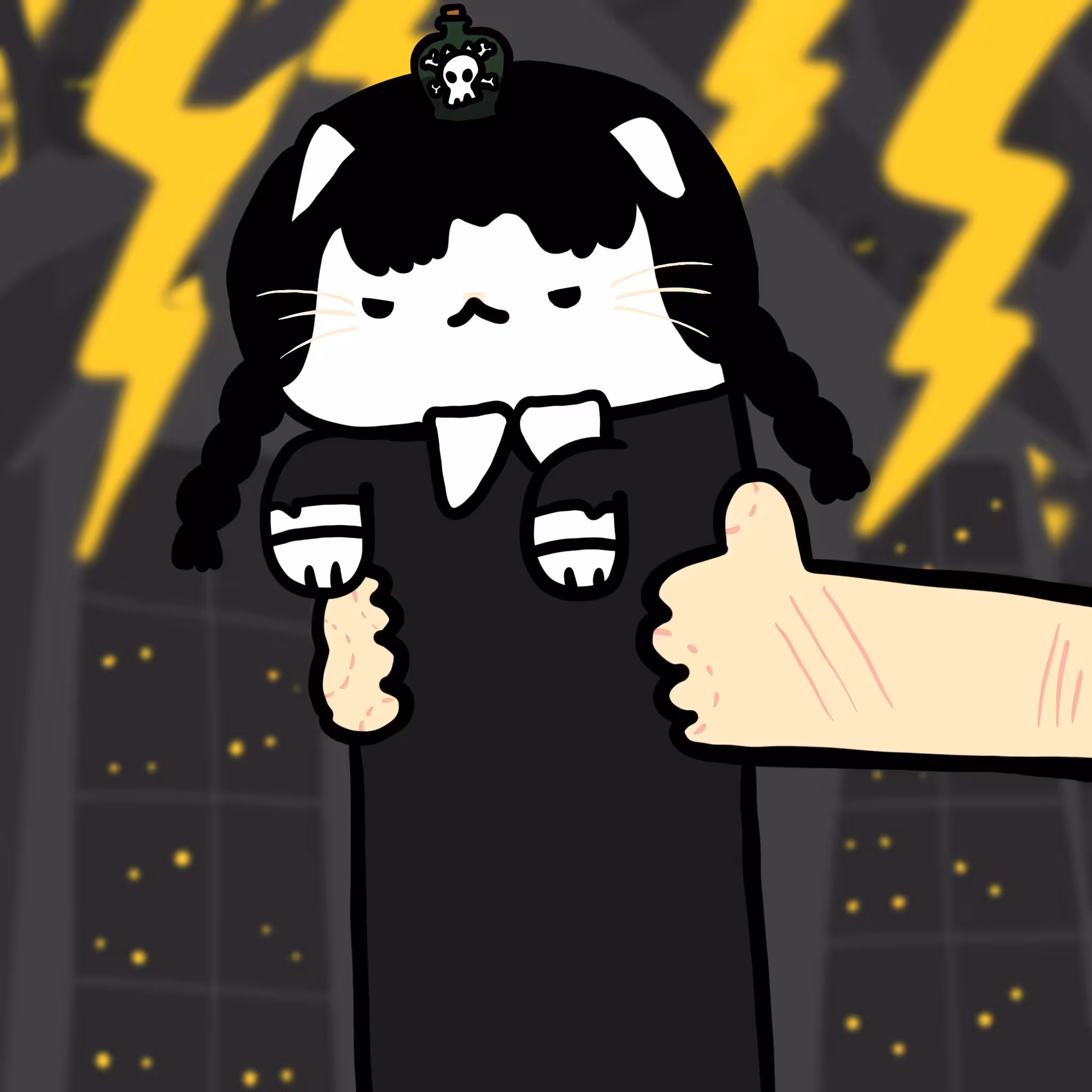Long long grumpy girl cat #203